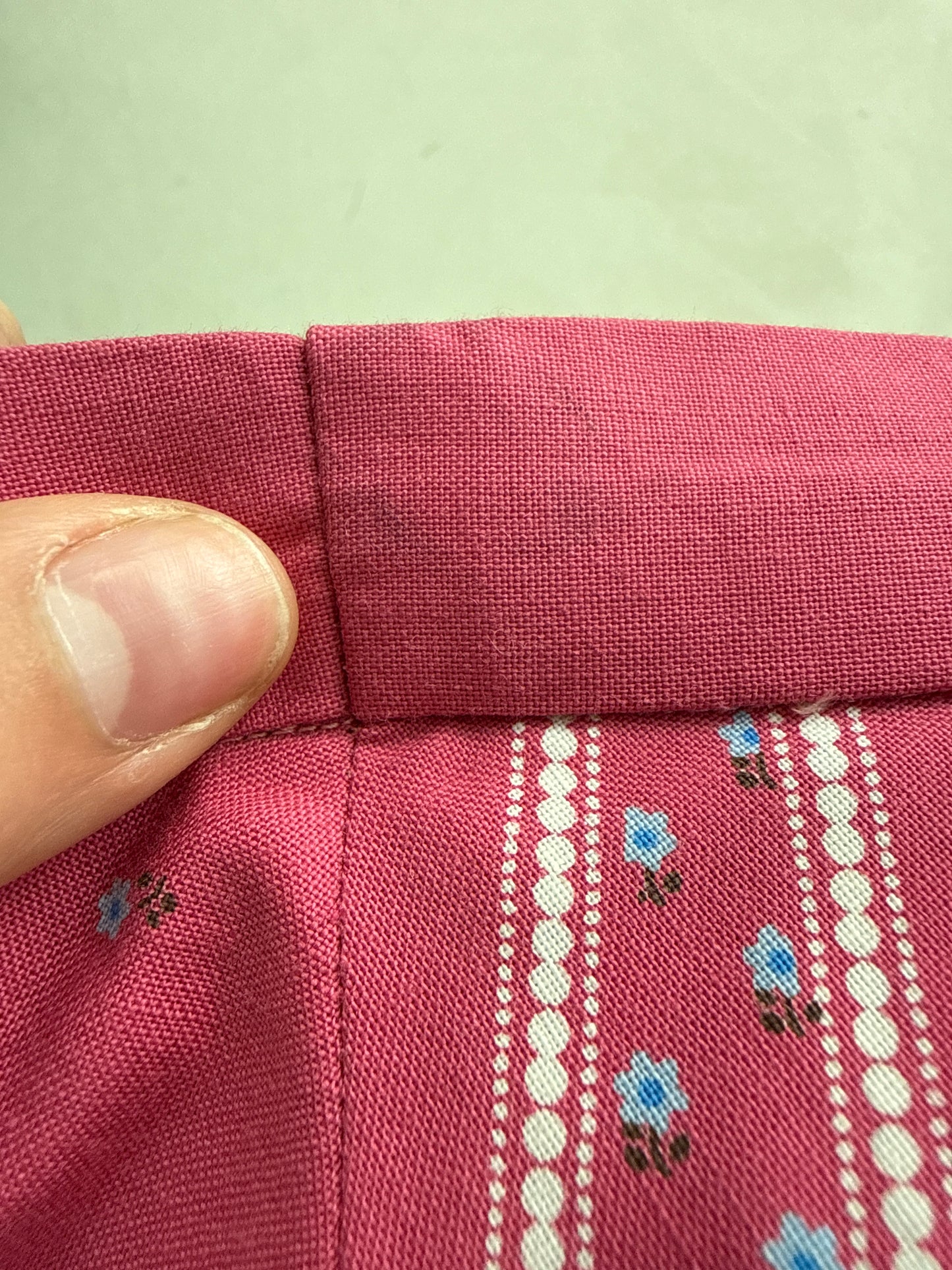 Fustă vintage din pânză de bumbac dusty rose Pink