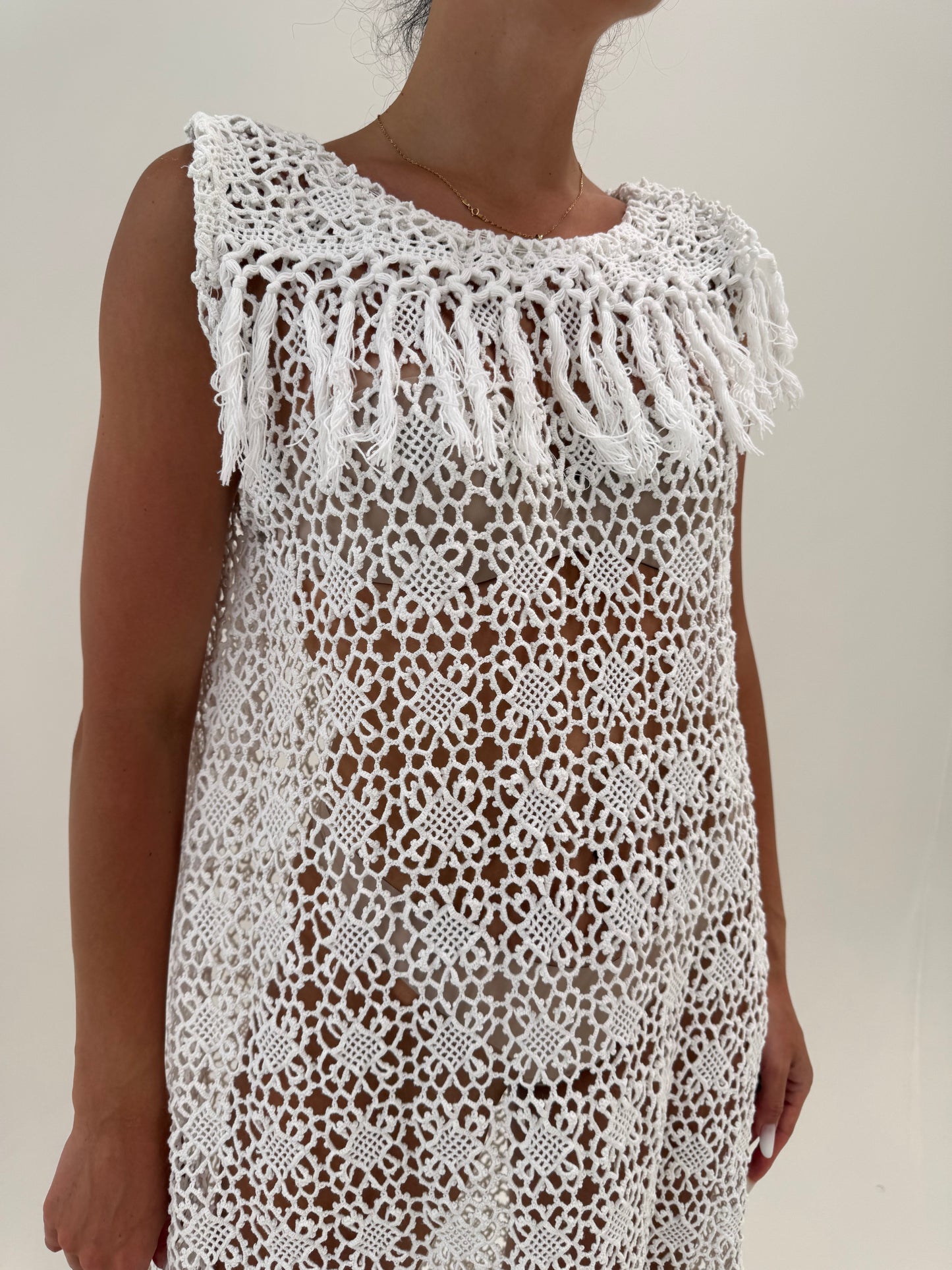 Rochie maxi bijuterie din macrame lucrat manual excepțională