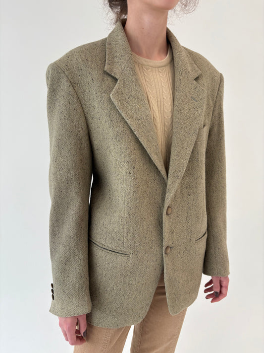 Sacou camel italian din tweed excepțional de lana