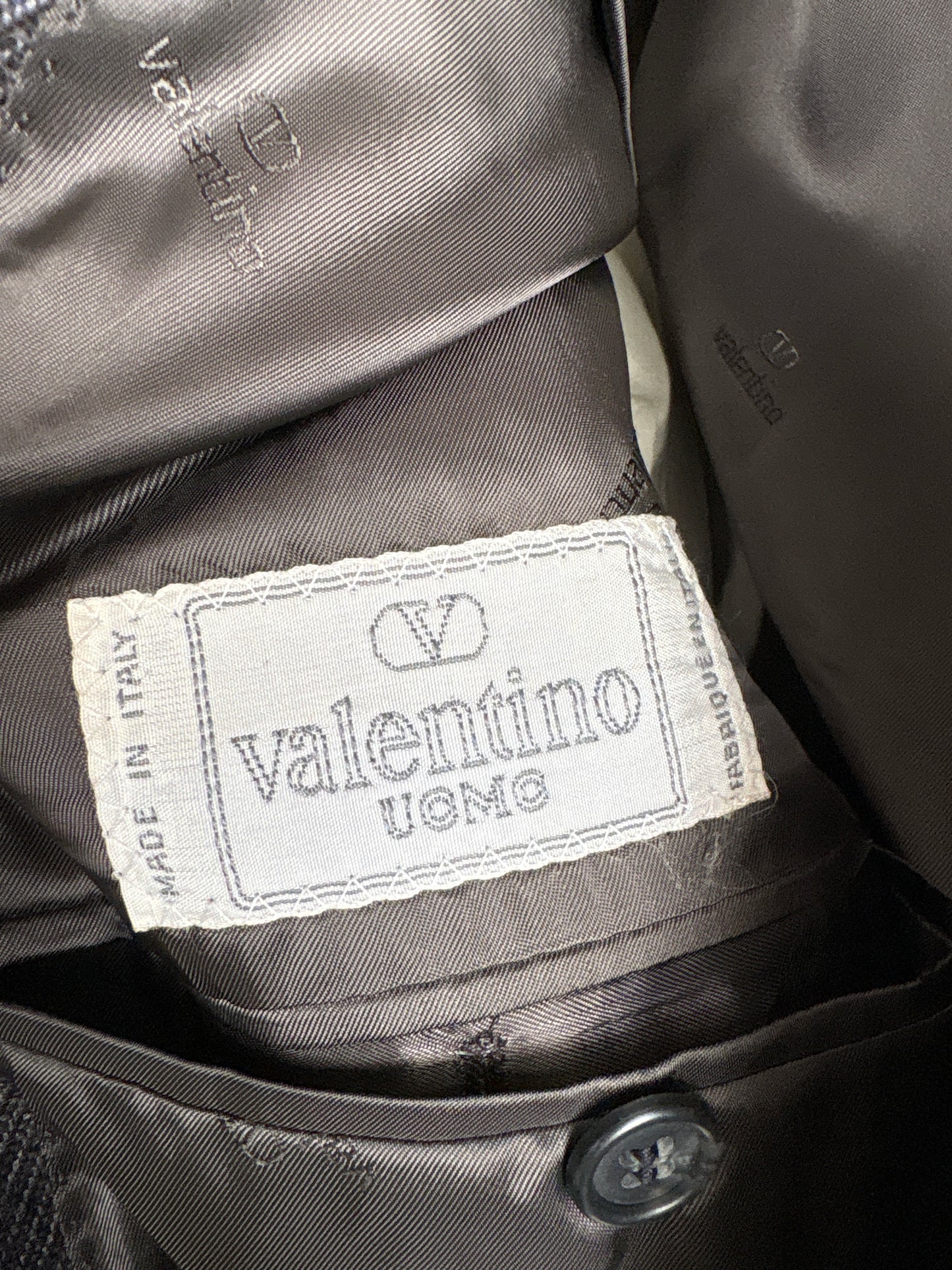 Costum Valentino în carouri foarte fine coral red din lana extrafina