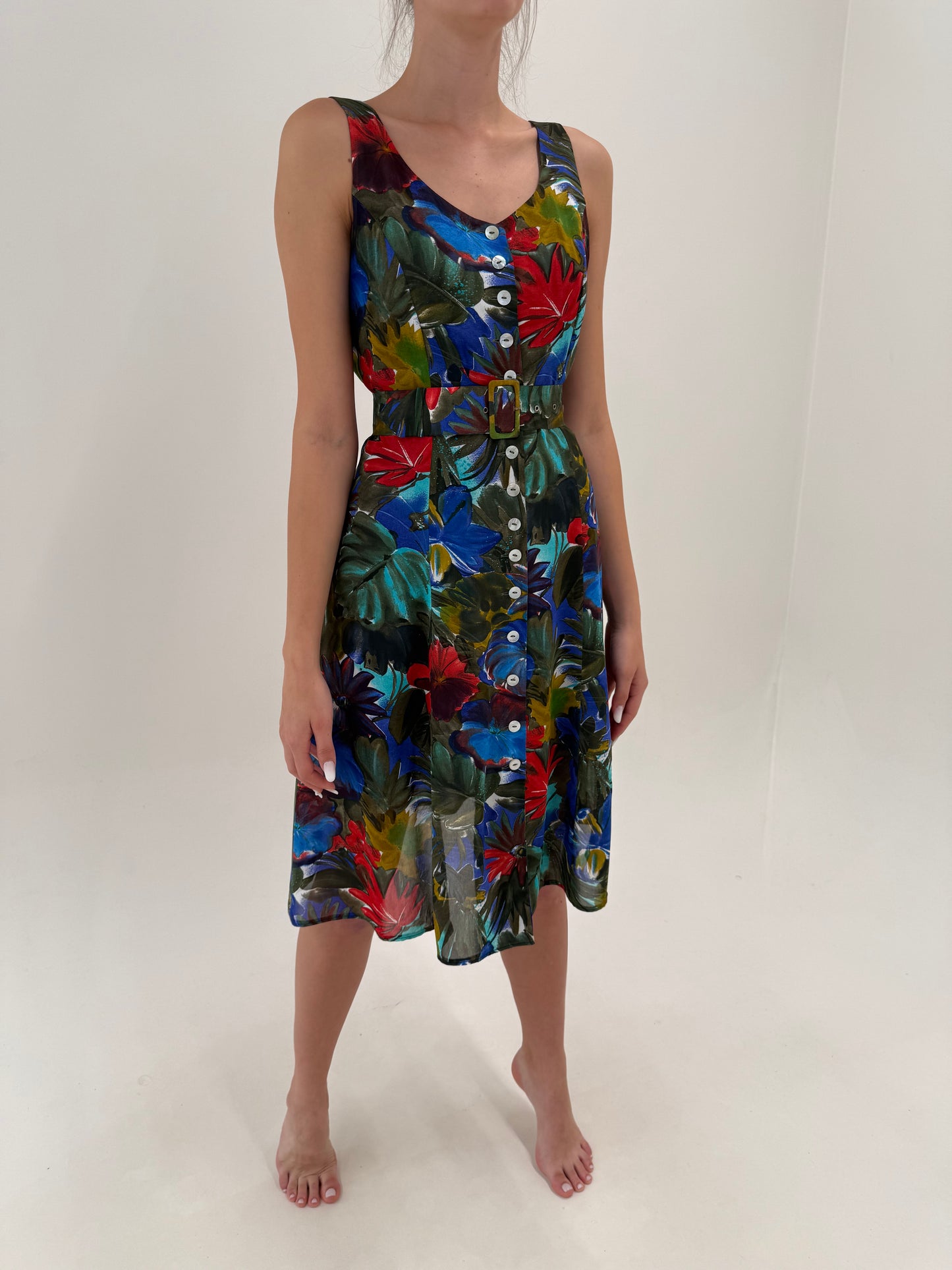 Rochie ultra feminină super vaporoasă cu print organic statement superb