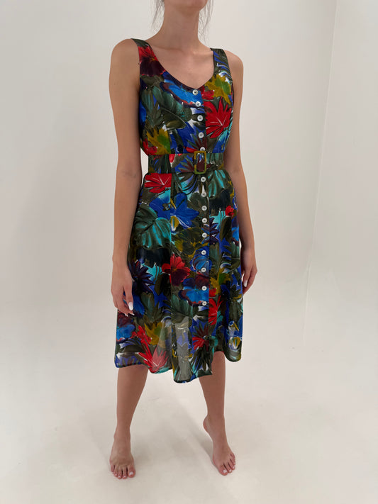 Rochie ultra feminină super vaporoasă cu print organic statement superb
