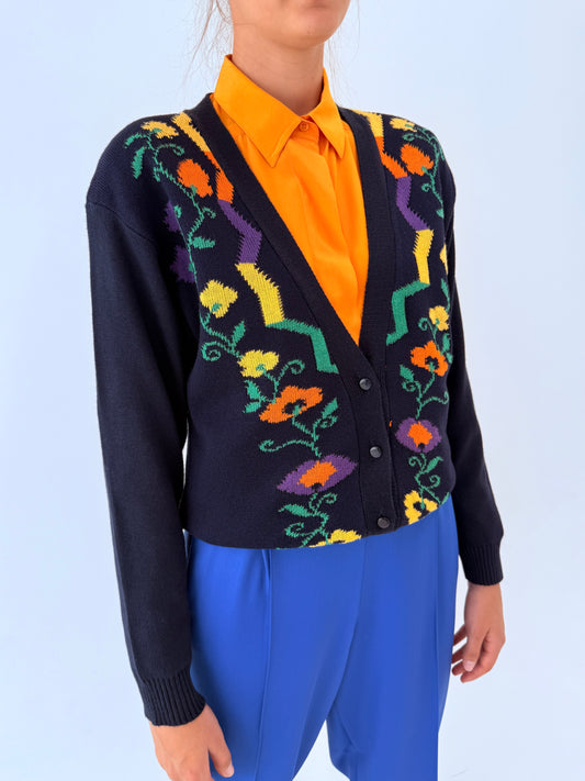 Cardigan vintage italian din bumbac excepțional de gramaj mare
