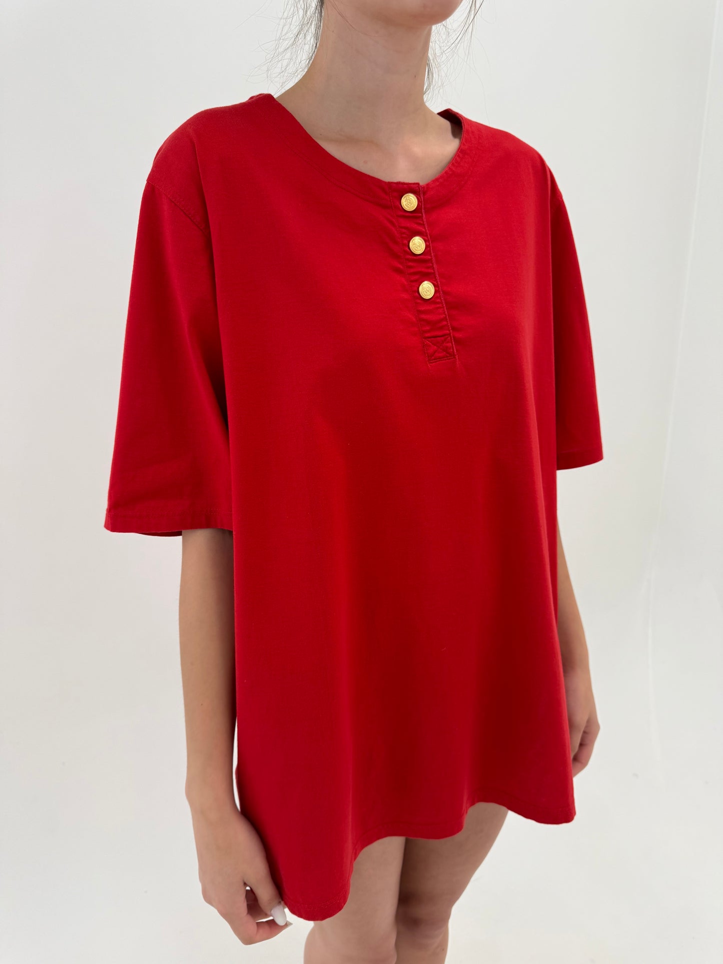Top luxury pus size Marina Rinaldi din bumbac excepțional cherry red