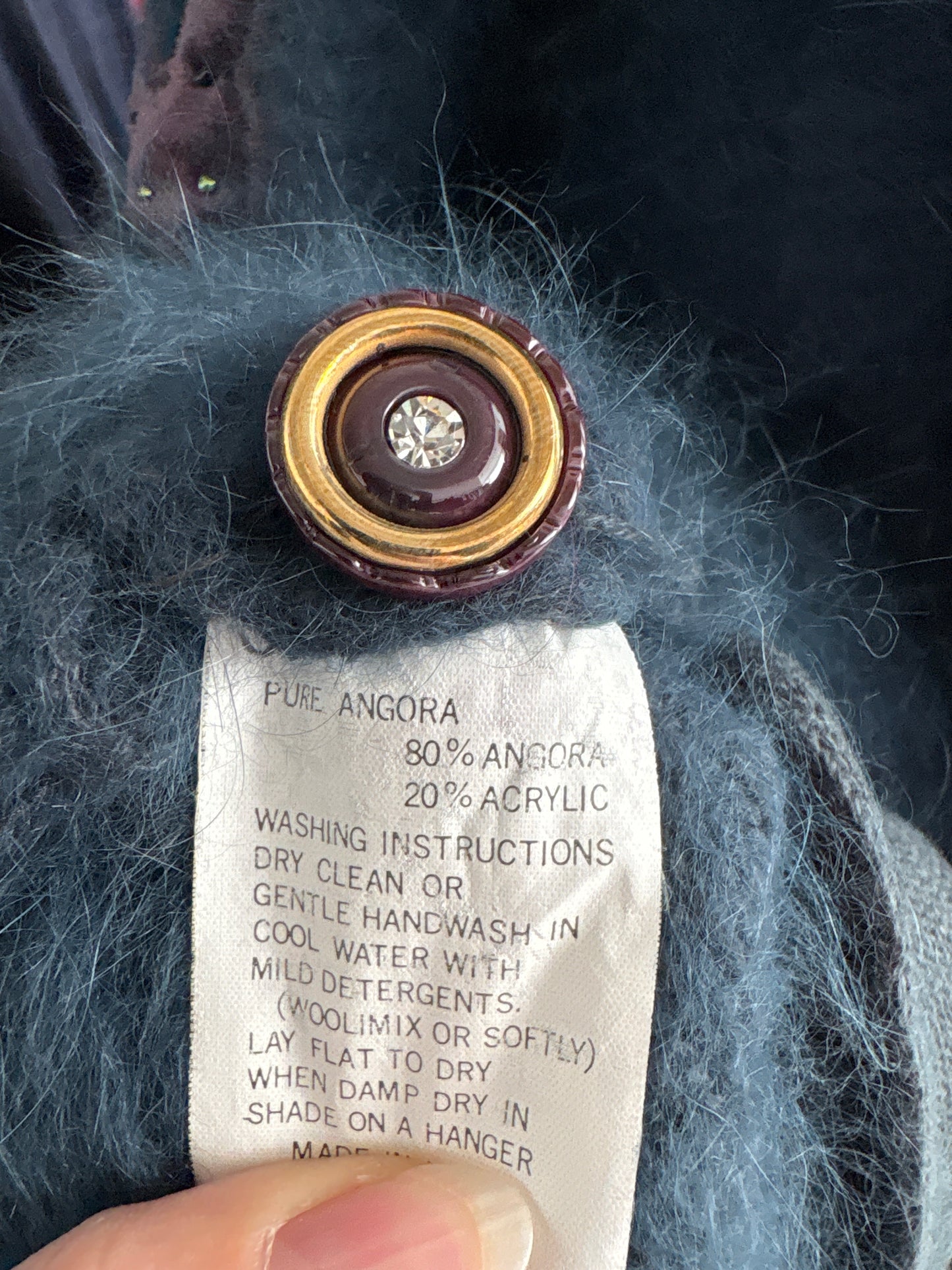 Jacheta vintage super călduroasă din Angora cu manșete înalte