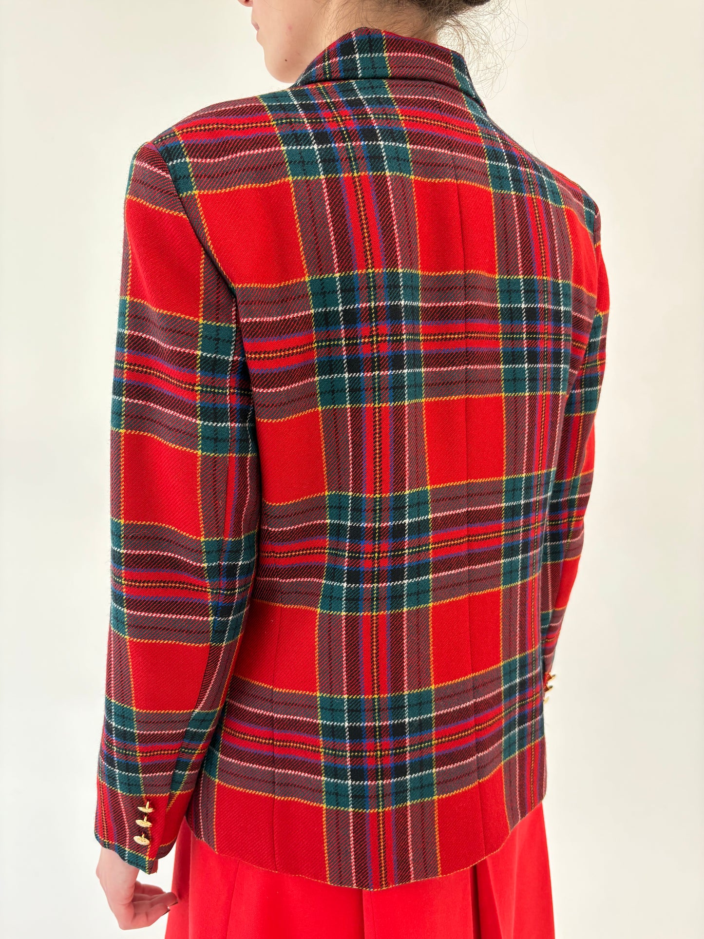 Sacou vintage din tweed de lana pura virgină certificată