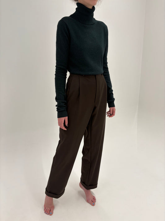 Pantaloni ultra luxury Canali tall din lana excepțională extrafina