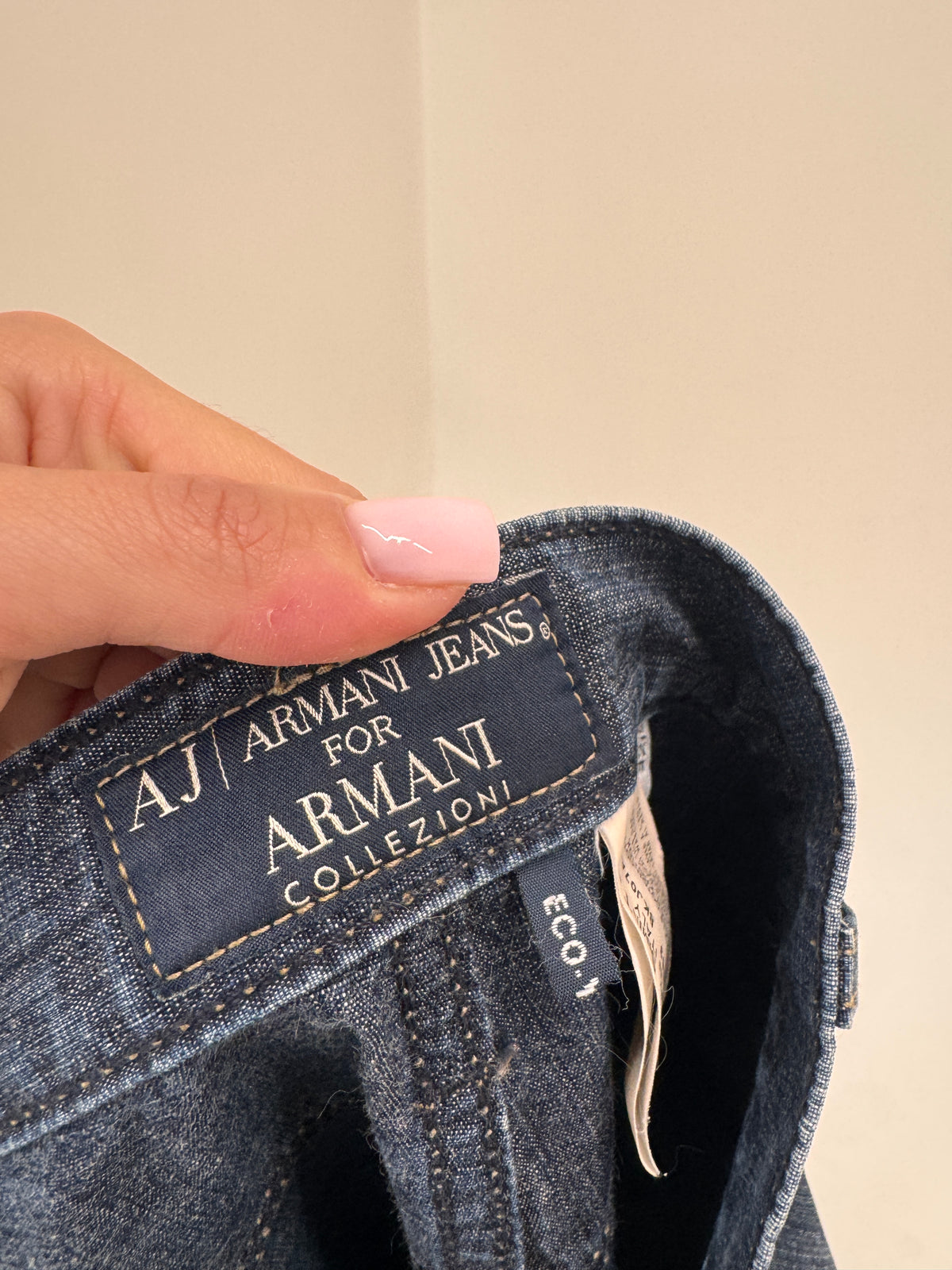 Jeans ultra luxury Armani din gama de top dark wash straight leg taller