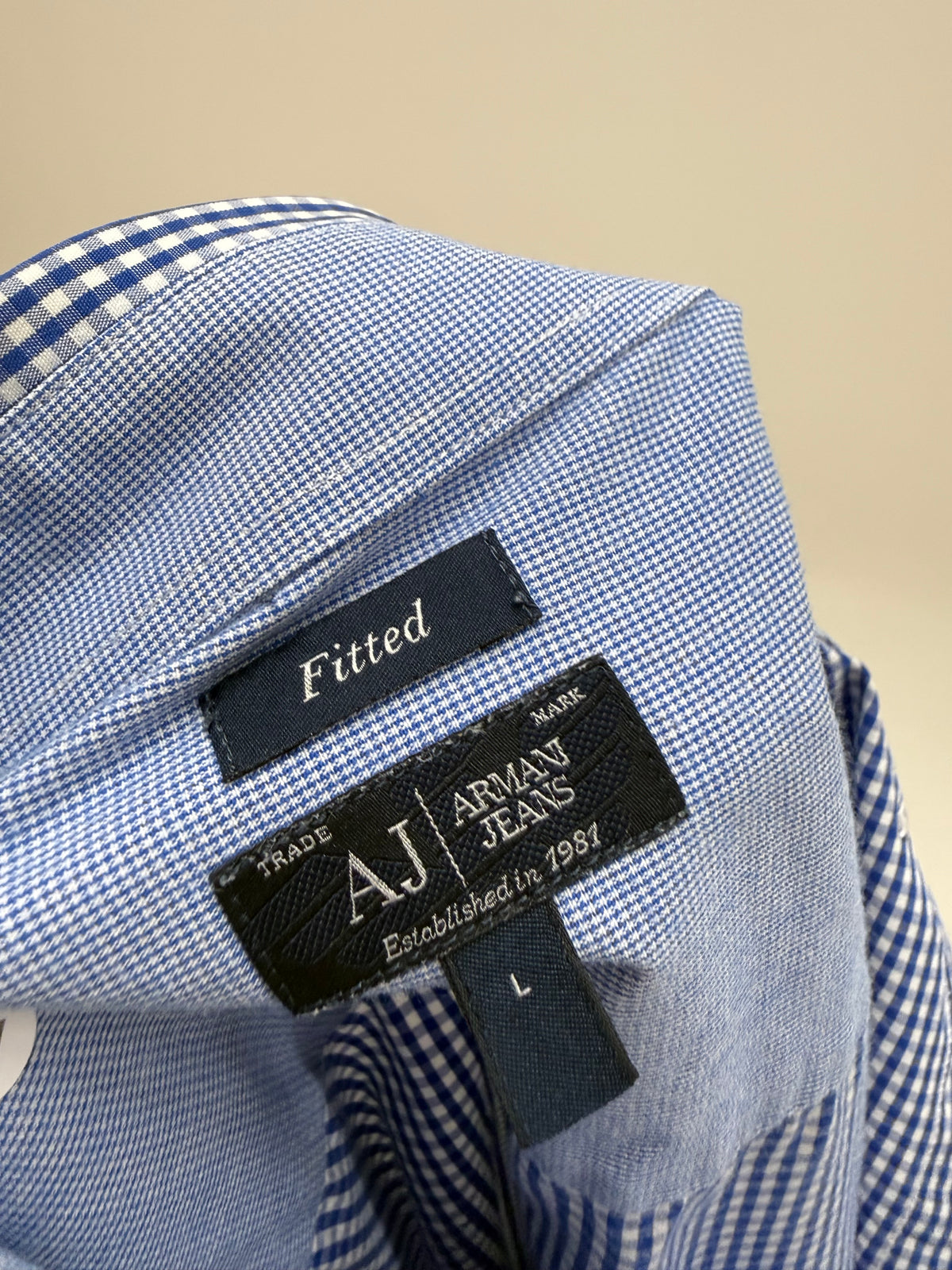 Cămașa Armani tall gingham din bumbac plin