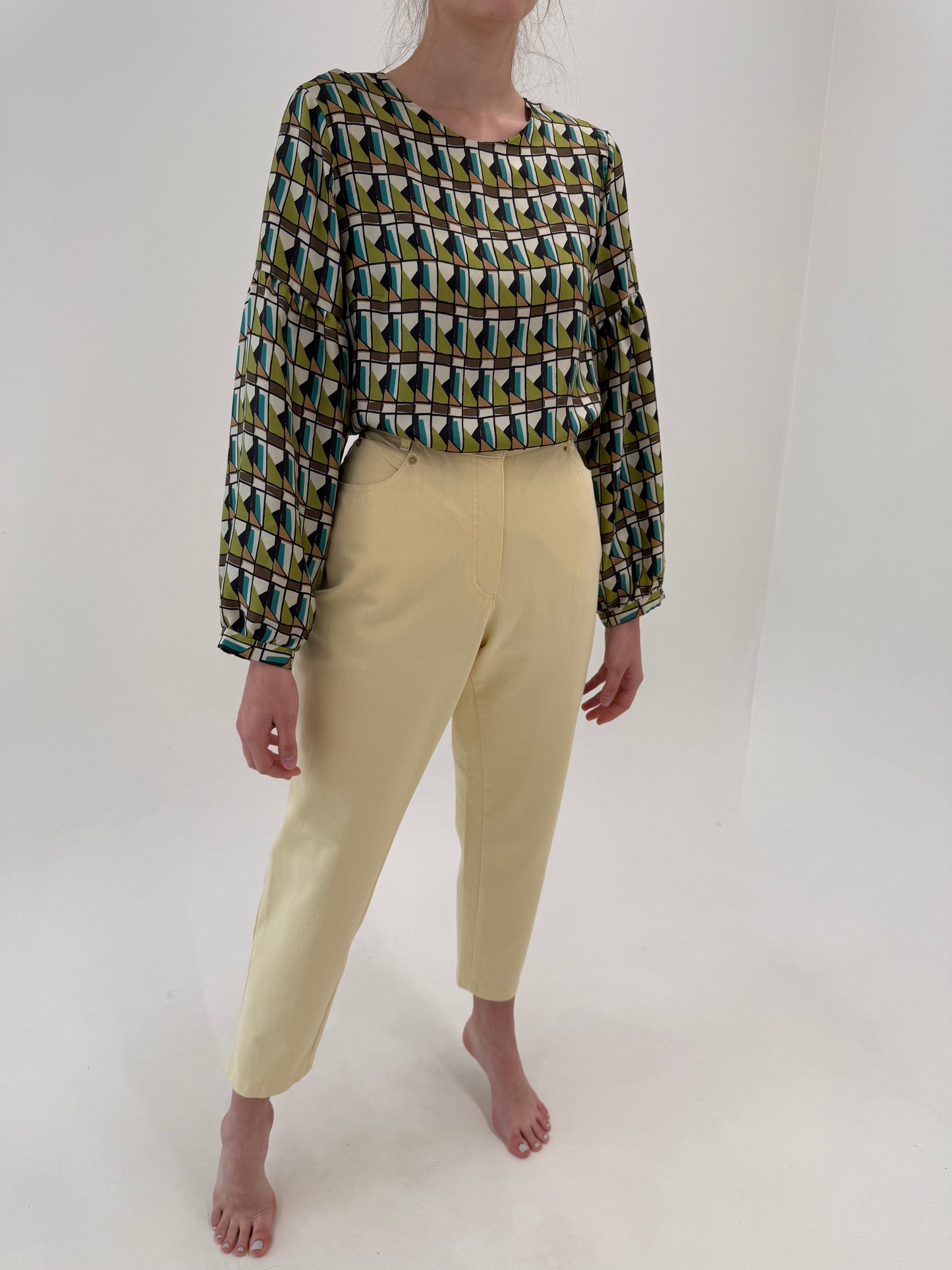 Jeans mom fit de vară ultra confort modelatori butter yellow