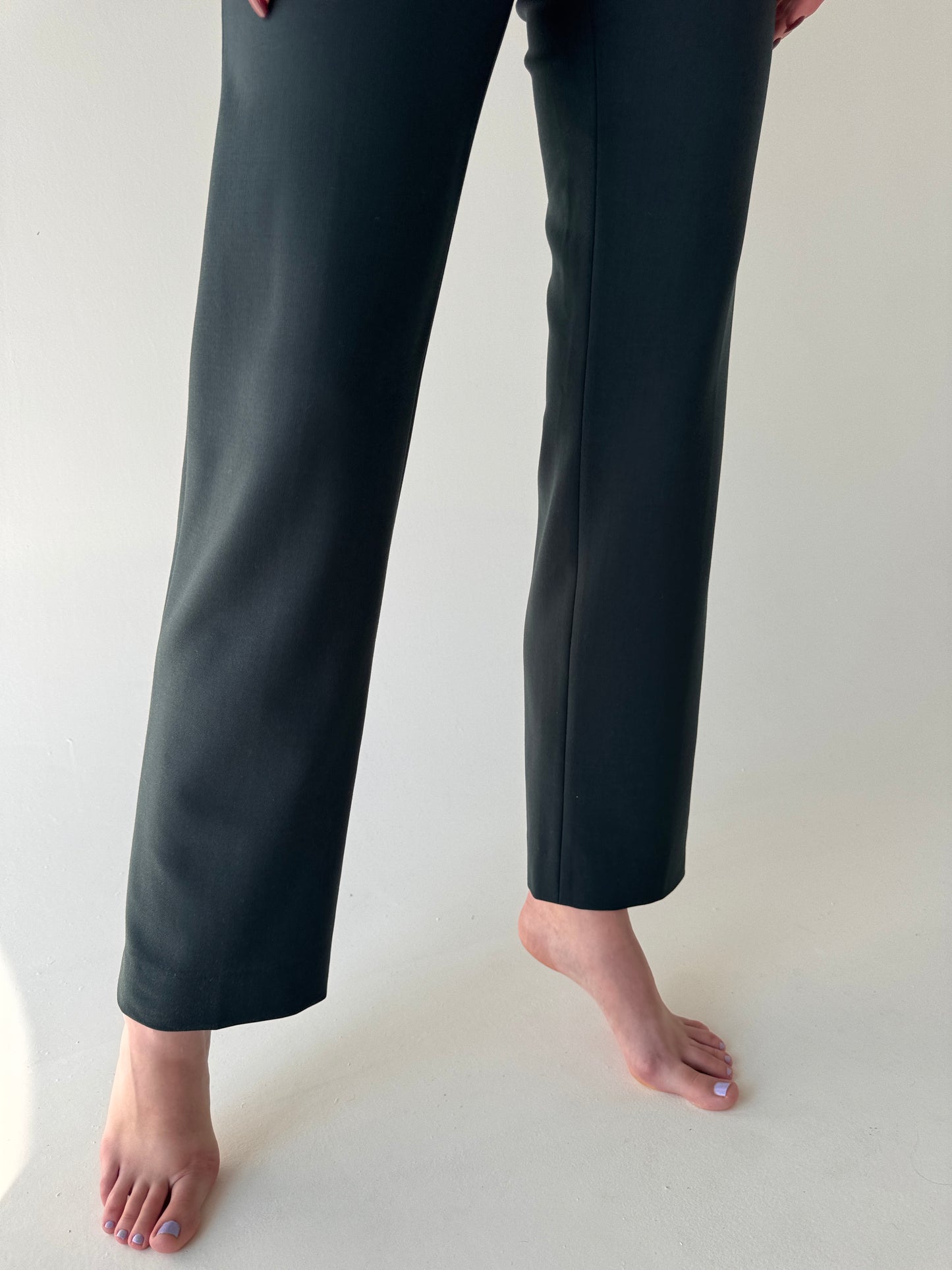 Pantaloni ultra premium italienești din lana extrafina strech forest green
