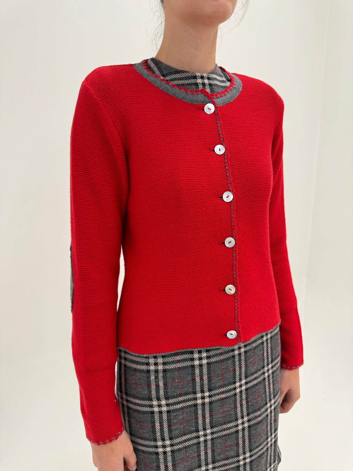 Cardigan vintage grosut texturat superb din lana de extrafina texturată