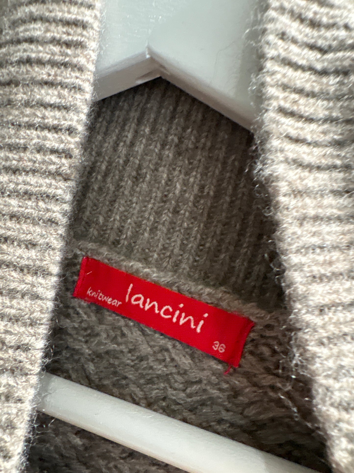 Rochie tip maleta silver gray și taupe din tricot gros multiply de lana și yak