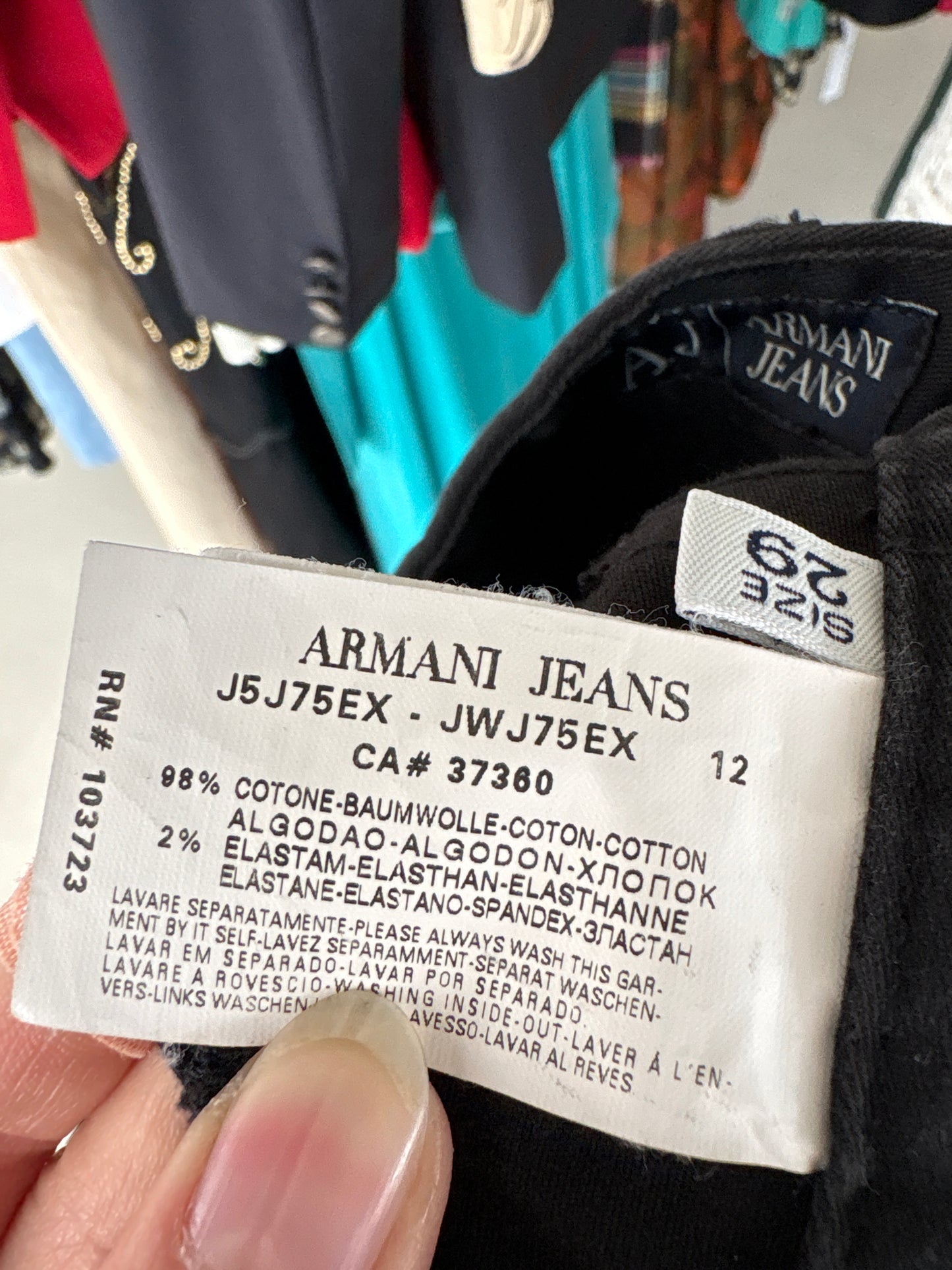 Jeans Armani de sezon cald negru bootcut tall ultra confort modelator