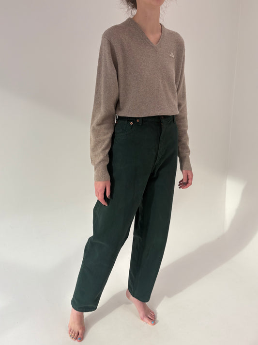 Jeans vintage Levi’s model 550 tall cu talie ultra înaltă forest green