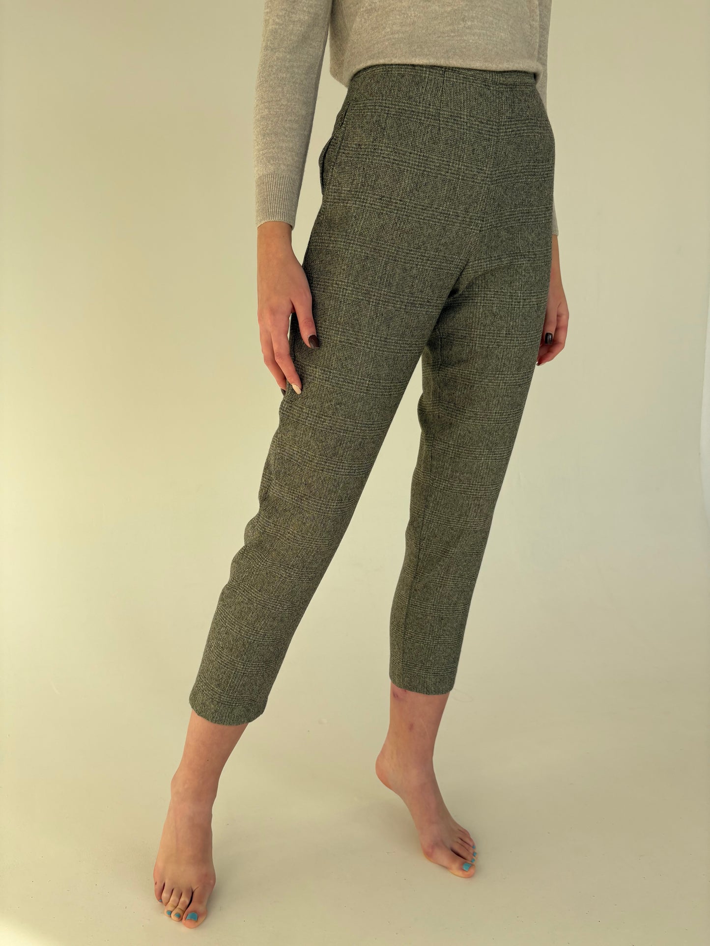 Pantaloni petite de brand luxury italian Marina Rinaldi din lana extrafina