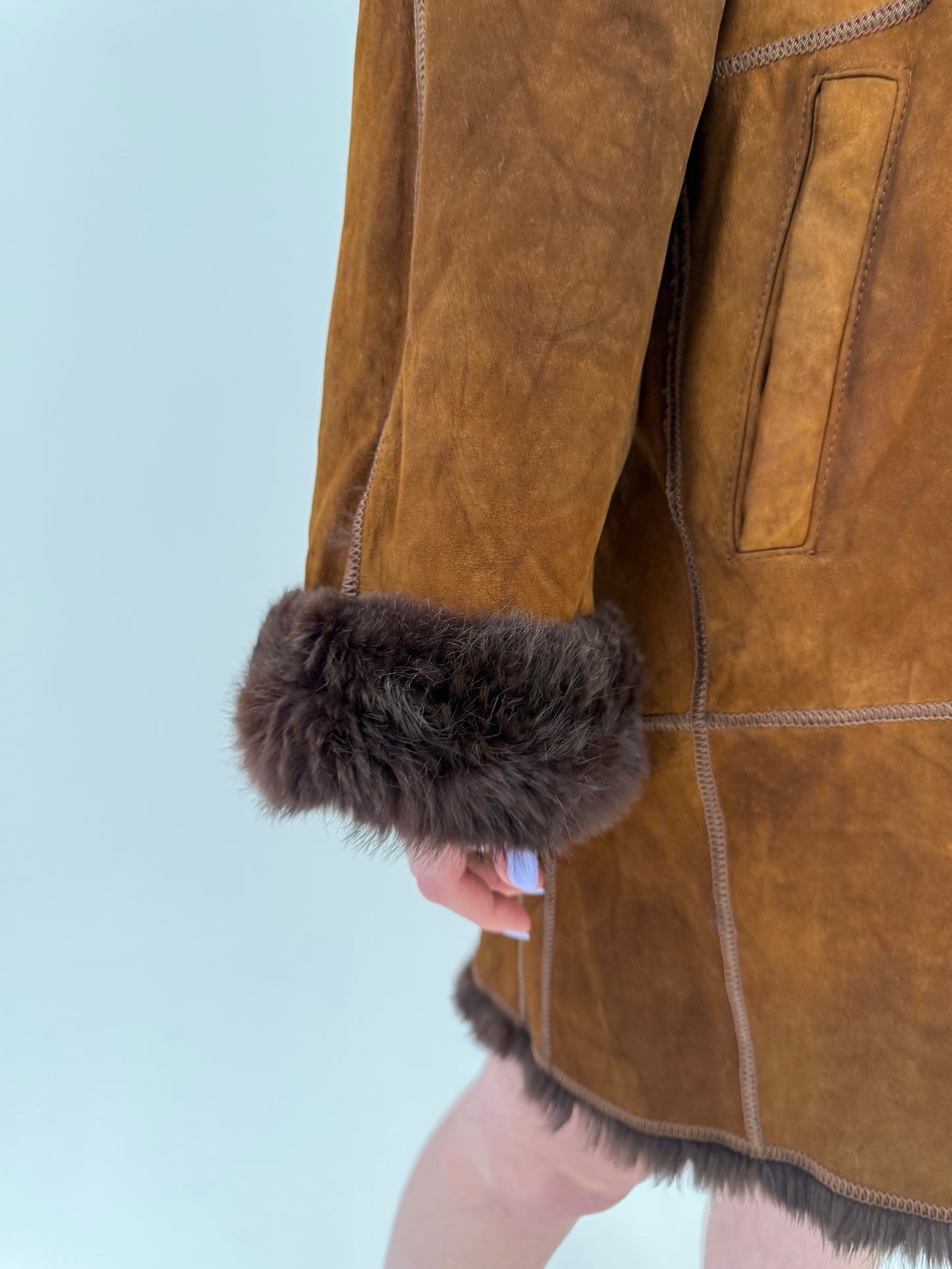 Blană naturală de iepure caramel foarte ușoară și călduroasă