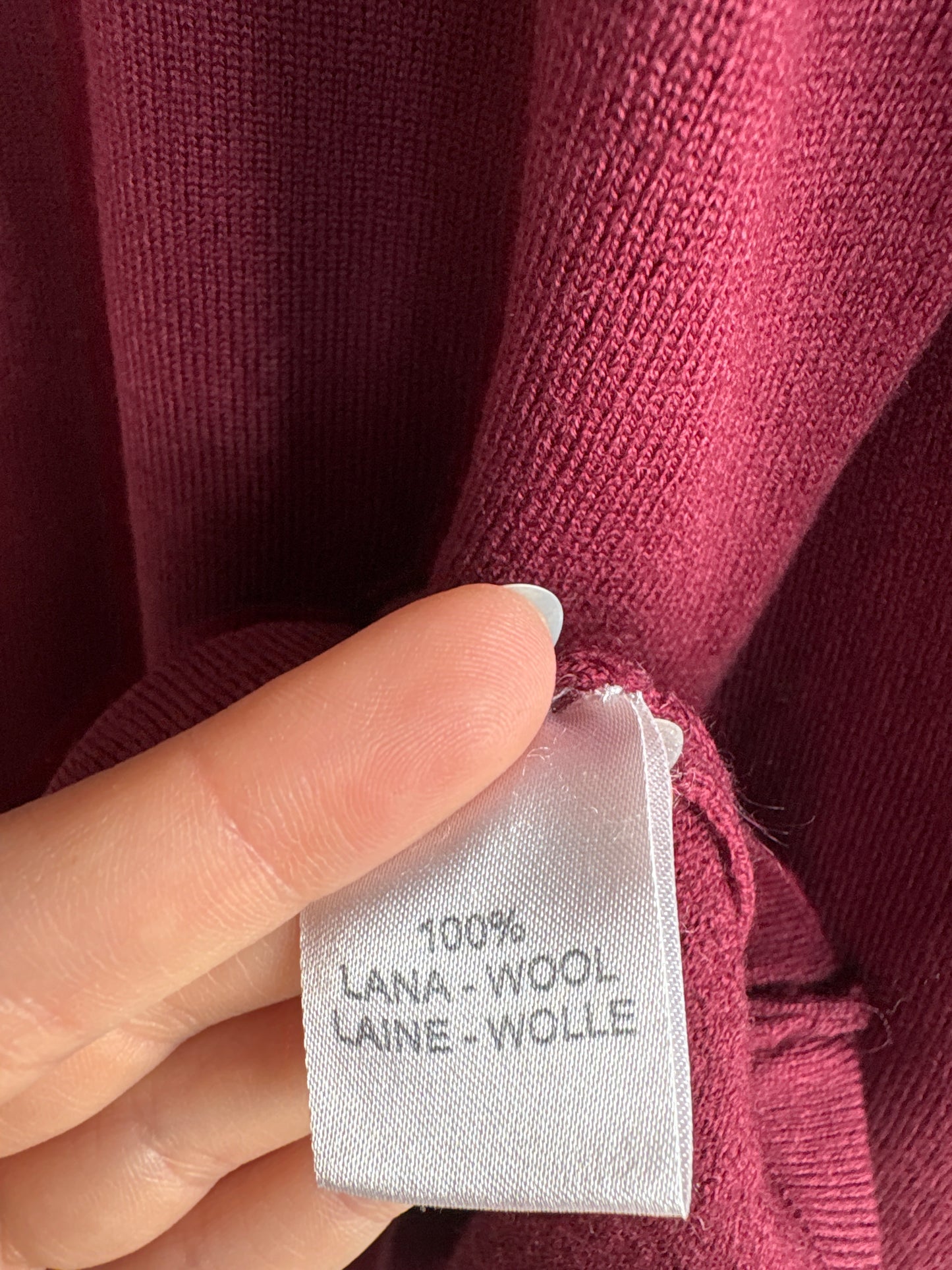Maleta petite italian burgundy din lana merino extrafina