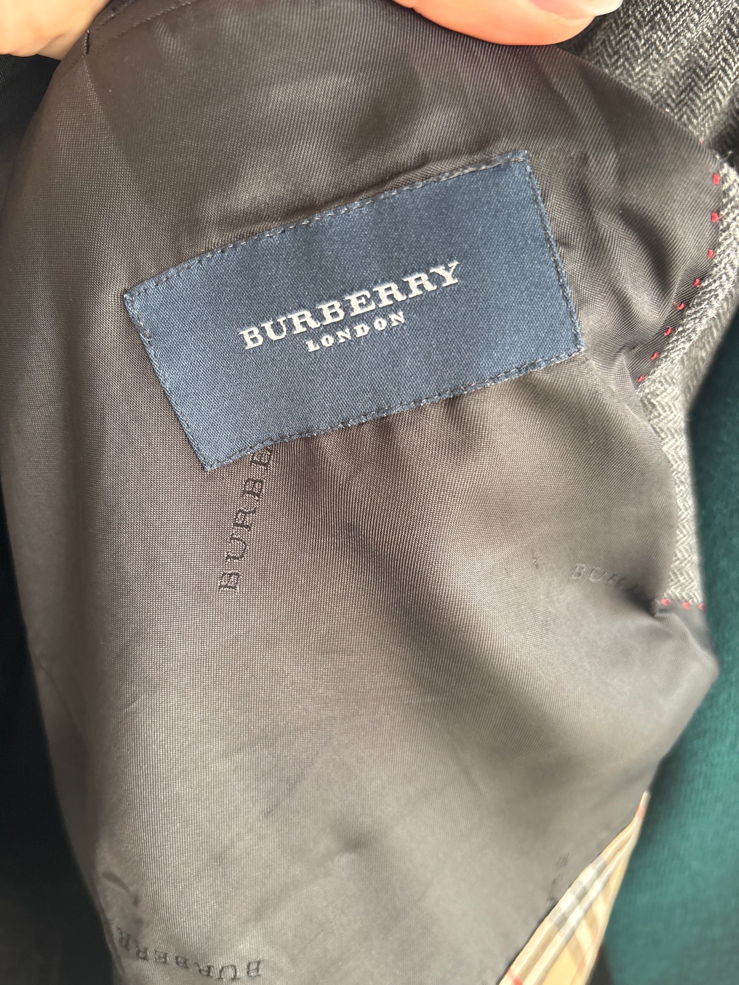 Sacou Burberry din stofă de extrafina si cașmir melanj in croi actual