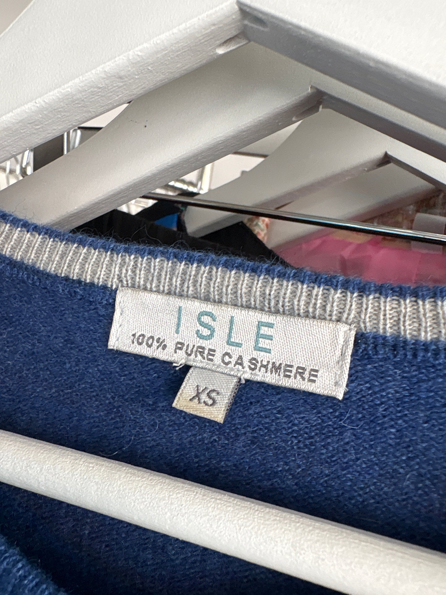 Cardigan jeans blue din cașmir