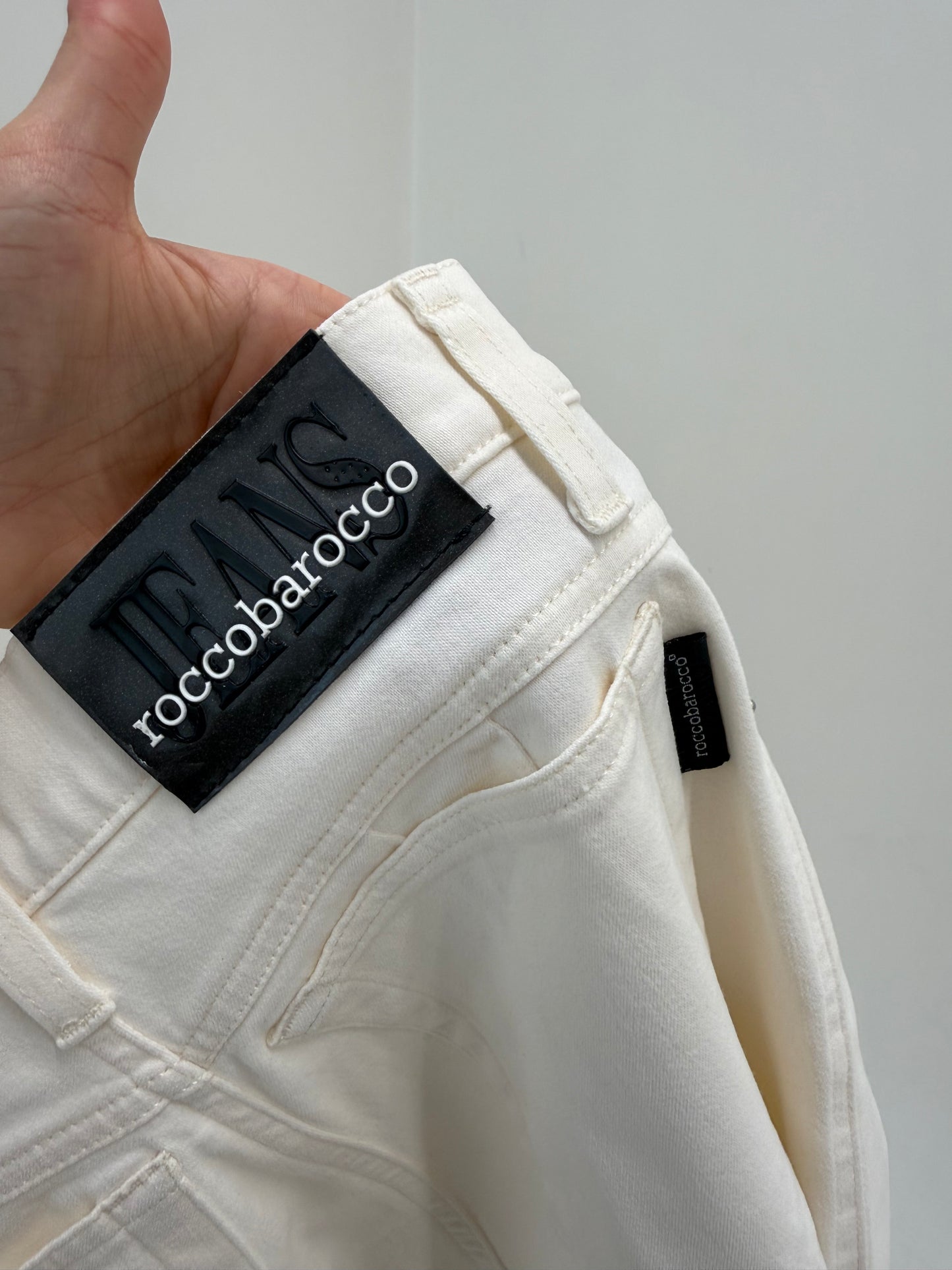 Jeans luxury Rocco Barocco ultra confort modelatori petite cu talie înaltă