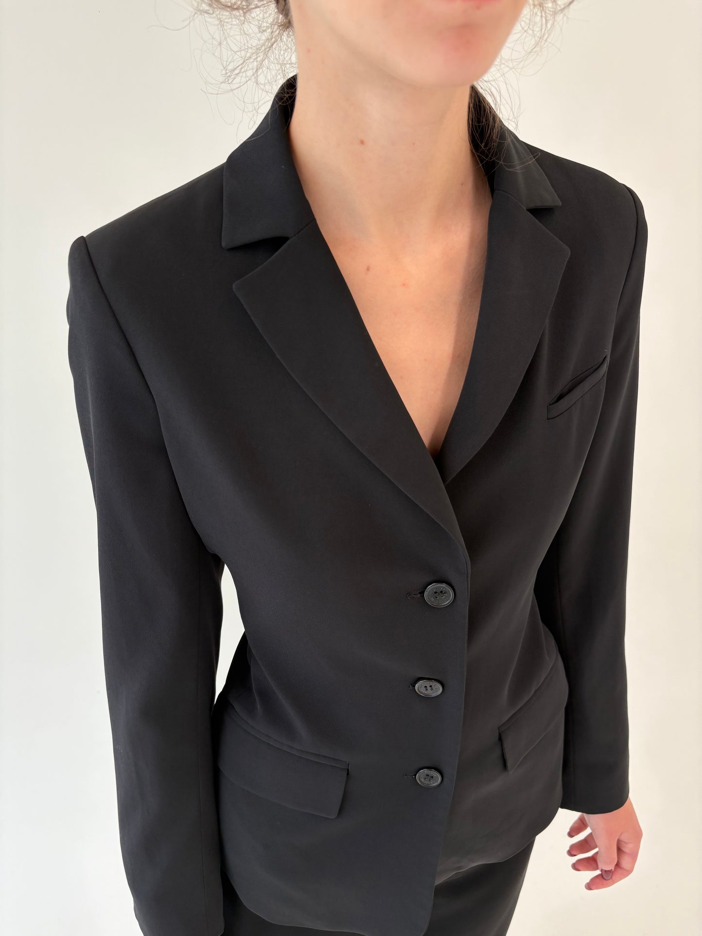 Sacou negru Tommy Hilfiger ușor cambrat