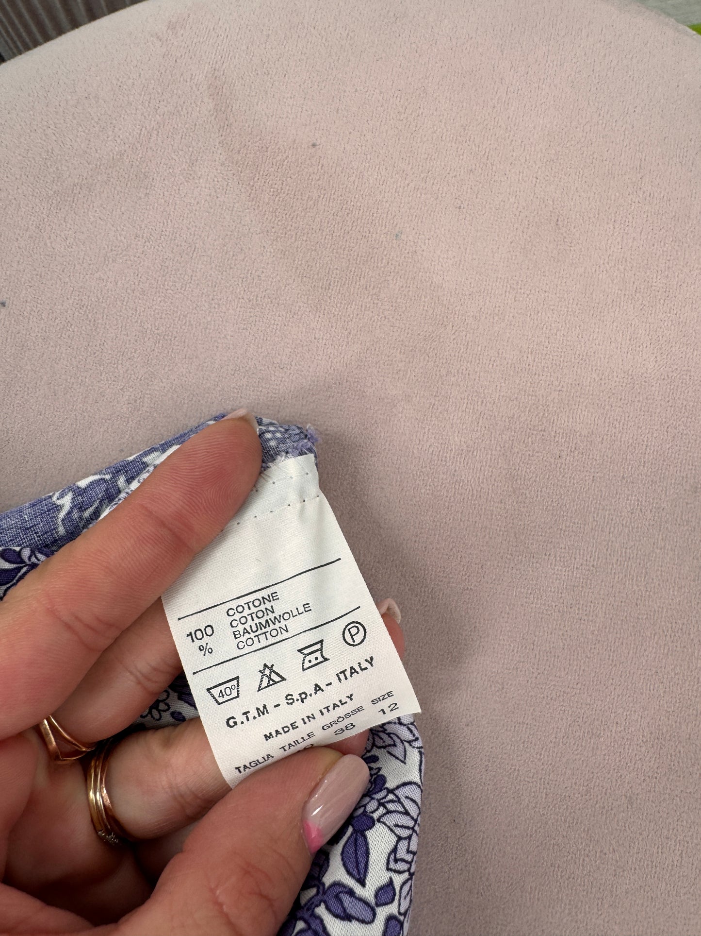 Rochie vintage italiană  cu print superb din pânză extrafina