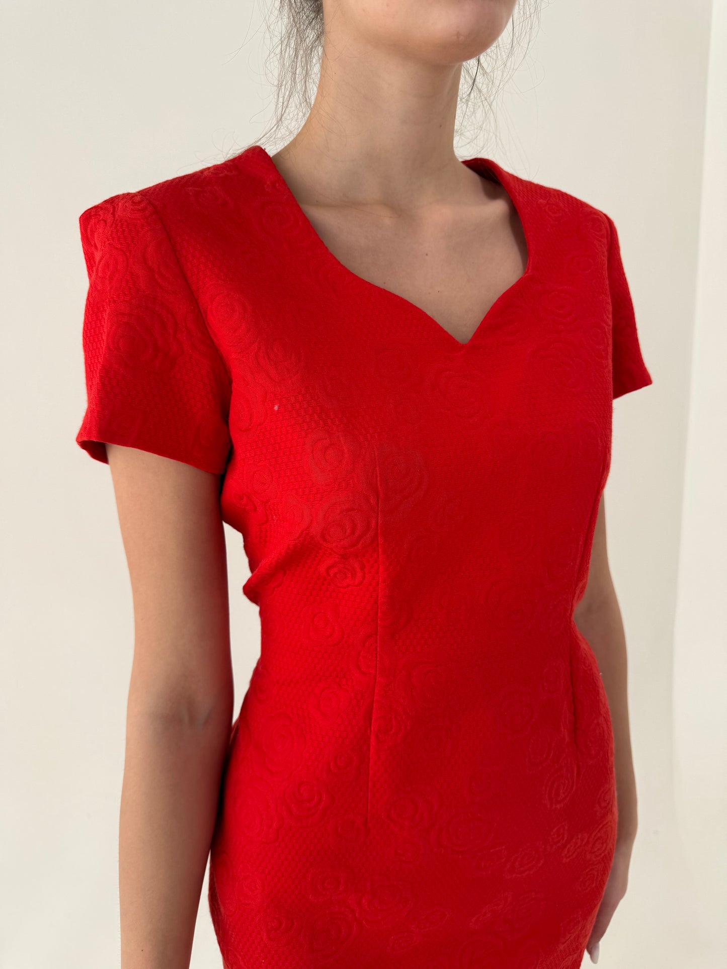 Rochie italiană din jacquard excepțional de bumbac și decolteu sweetheart