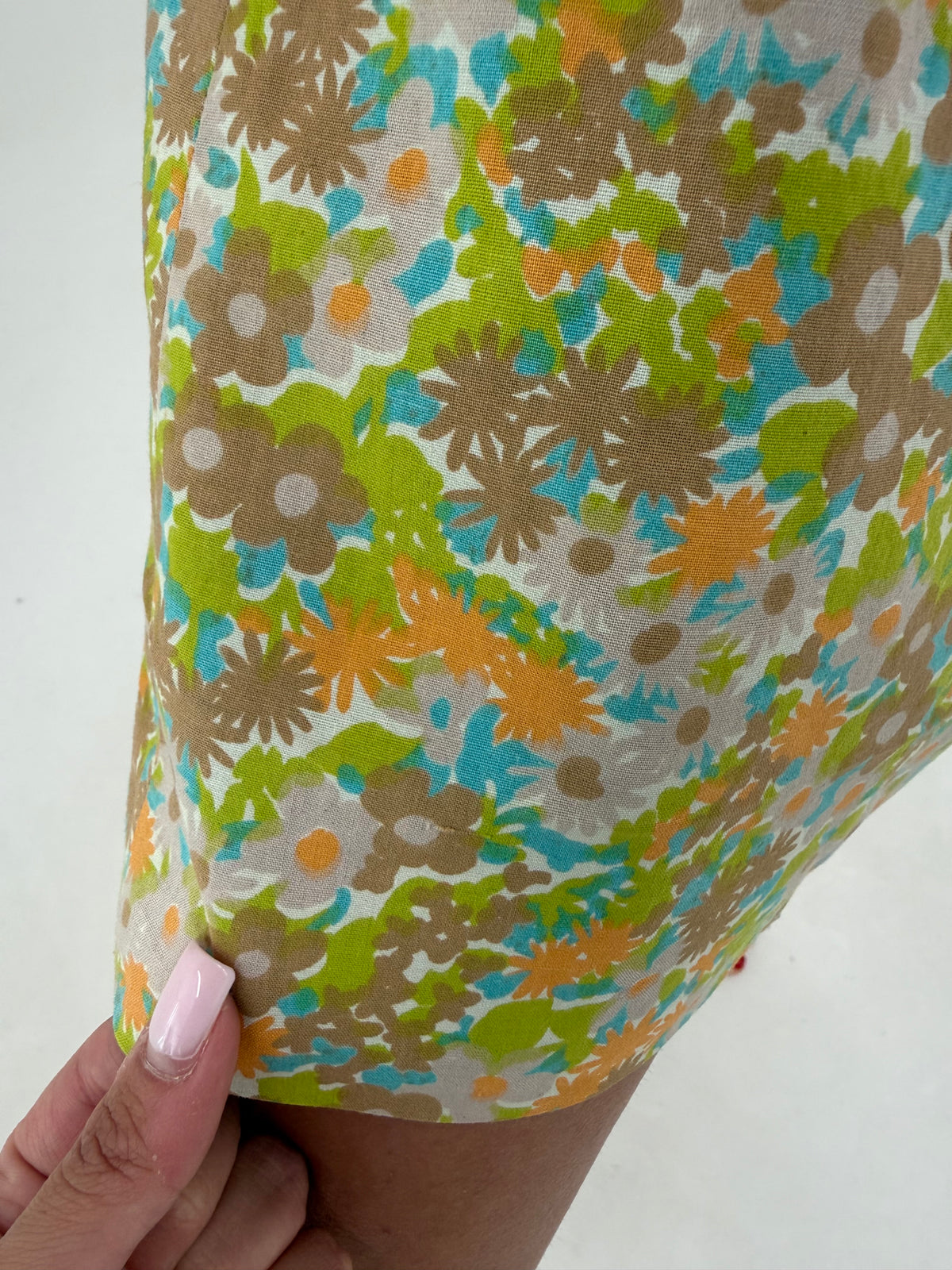 Rochie old vintage din bumbac gros și print în culori superbe