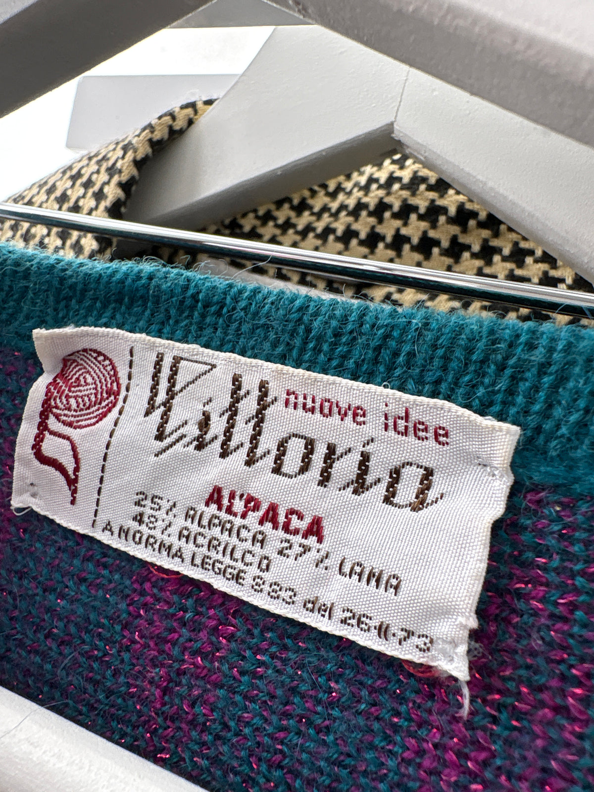 Jacheta vintage italiană din tricot de alpaka și lana în culori superbe