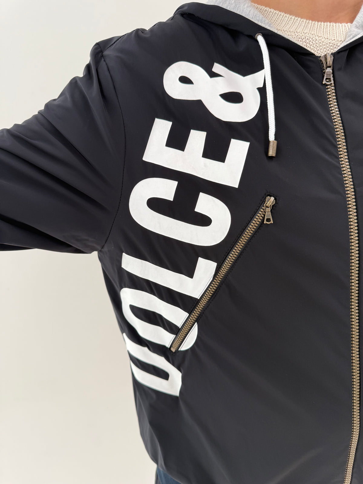 Geaca Dolce€Gabbana tall impermeabilă cu glugă și interior dublat cu  bumbac