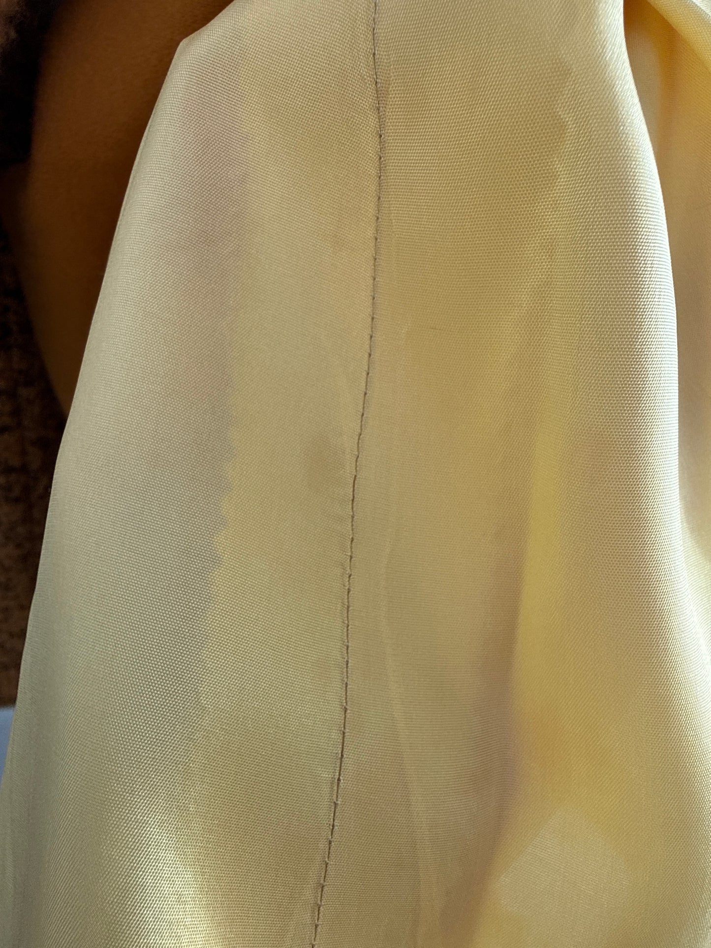 Rochie vintage mustard yellow din lana extrafina cu talie ultra înaltă marcată