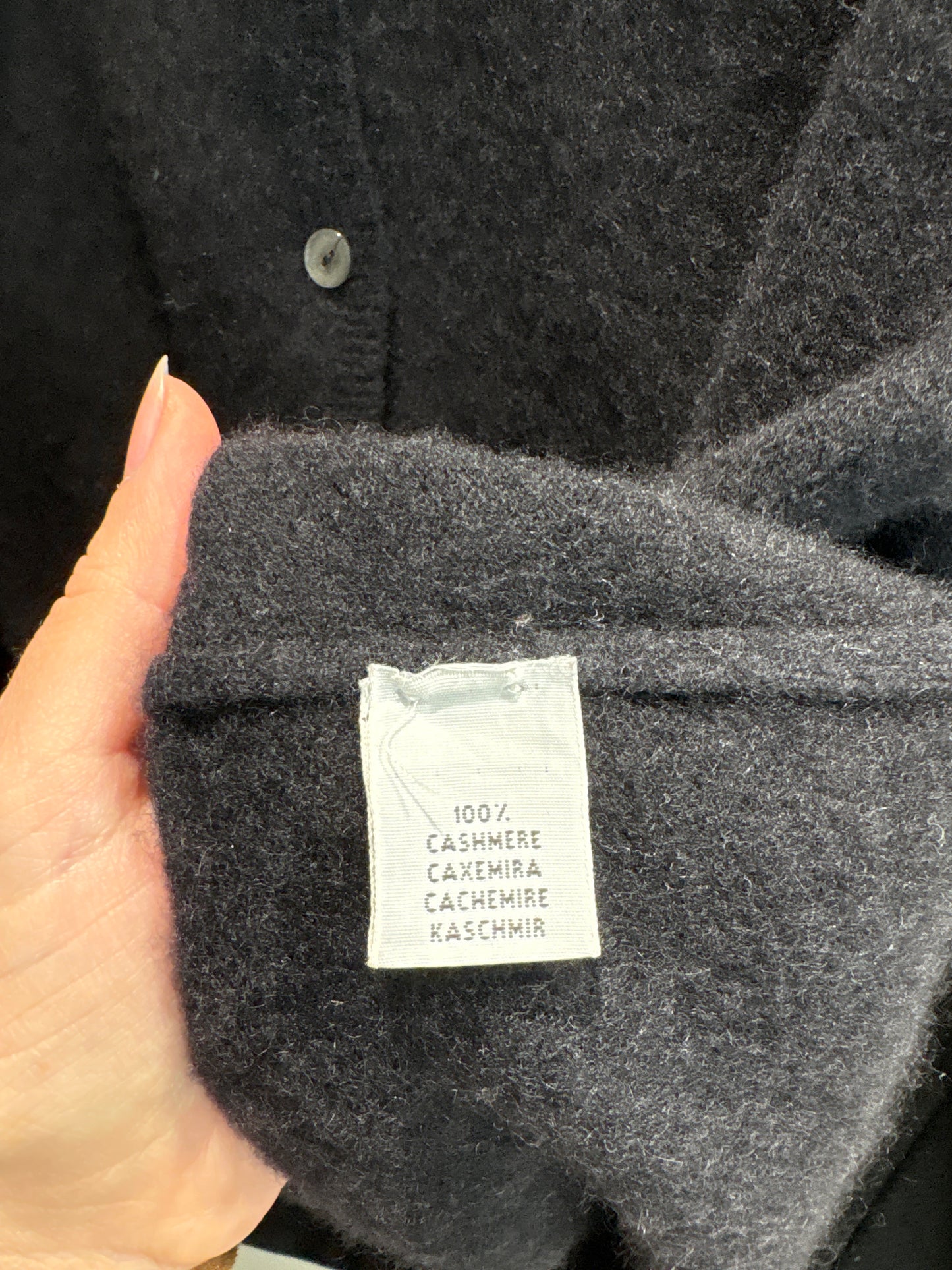 Set negru din cașmir multiply de brand luxury top + cardigan