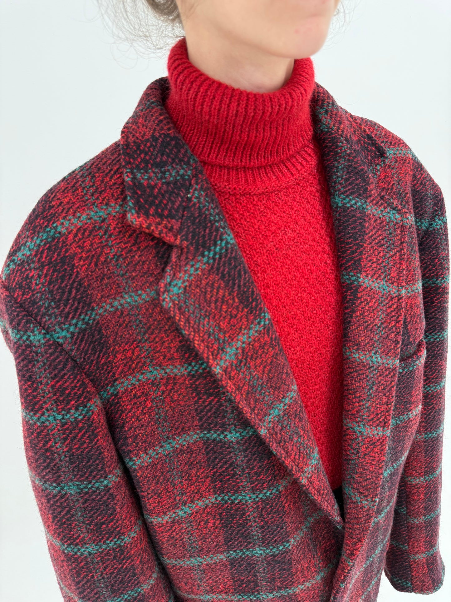 Sacou vintage din tweed în combinație superbă de culori