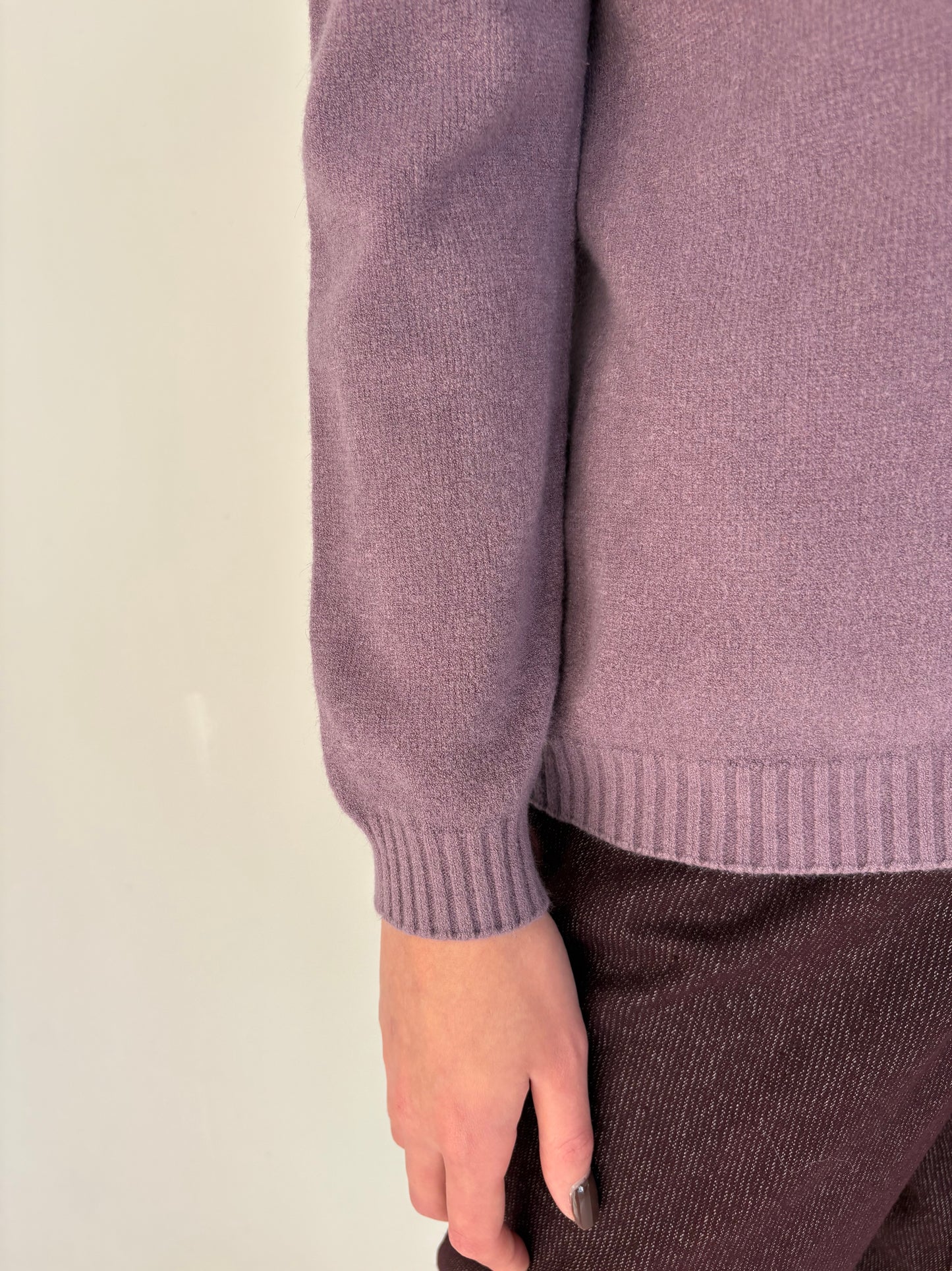 Cardigan dusty lavender din lana extrafina