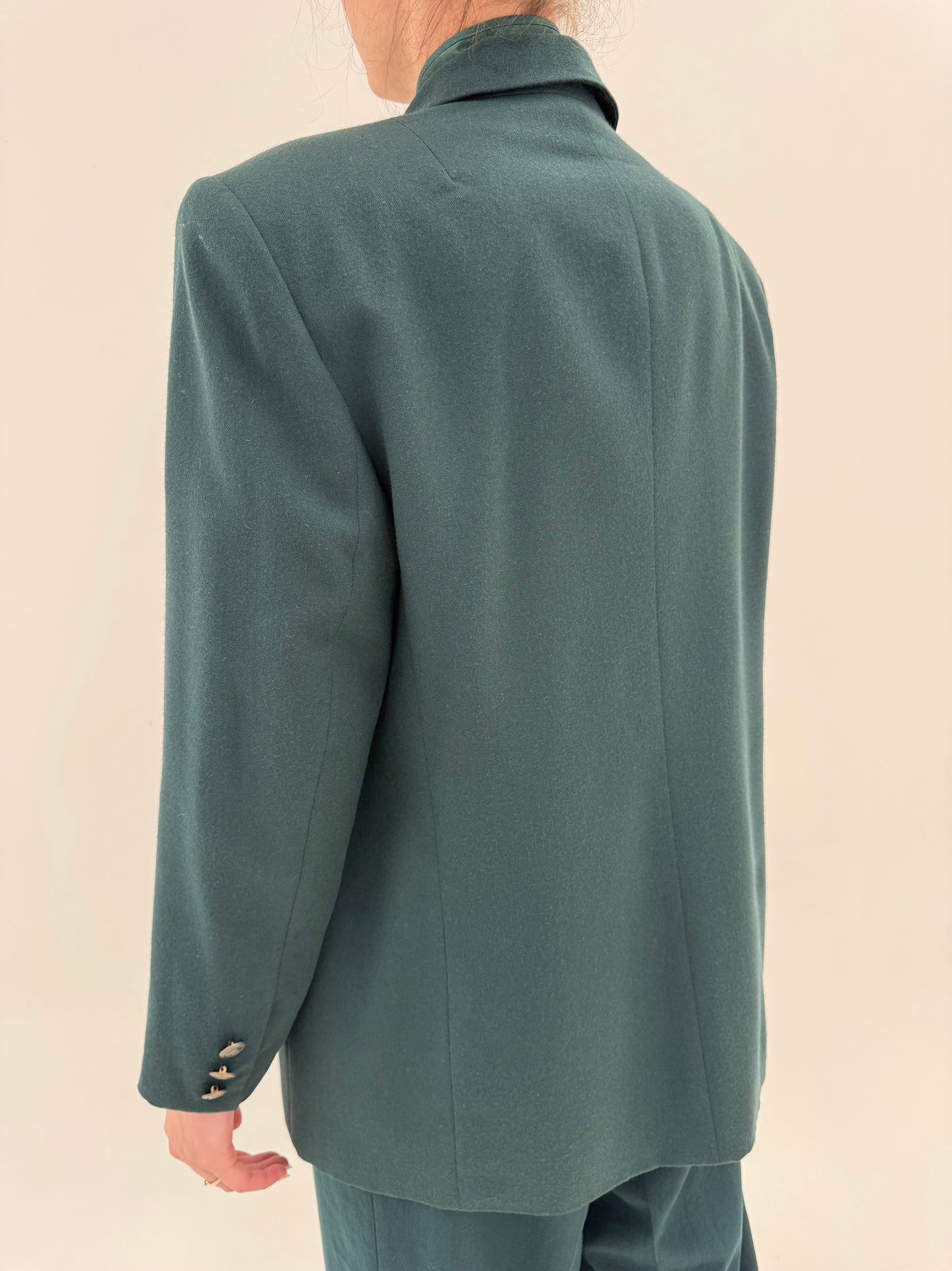Sacou dark green din lanita extrafina subțire lightweight