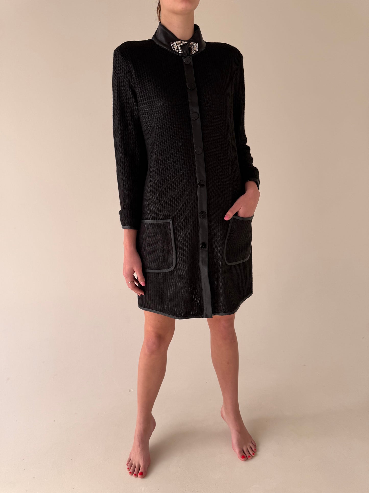 Pardesiu vintage luxury Rocco Barocco de primăvară cu aplicații argintii