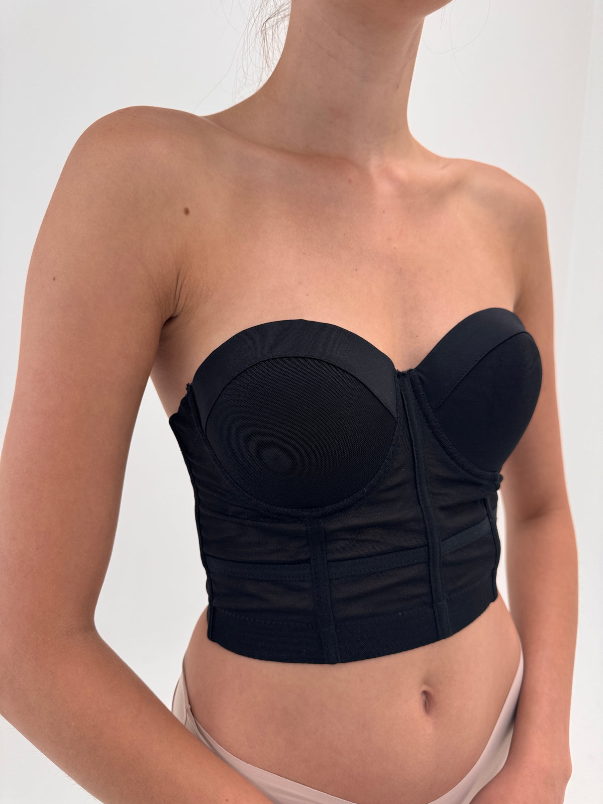 Corset negru cu cupe preformate modelator