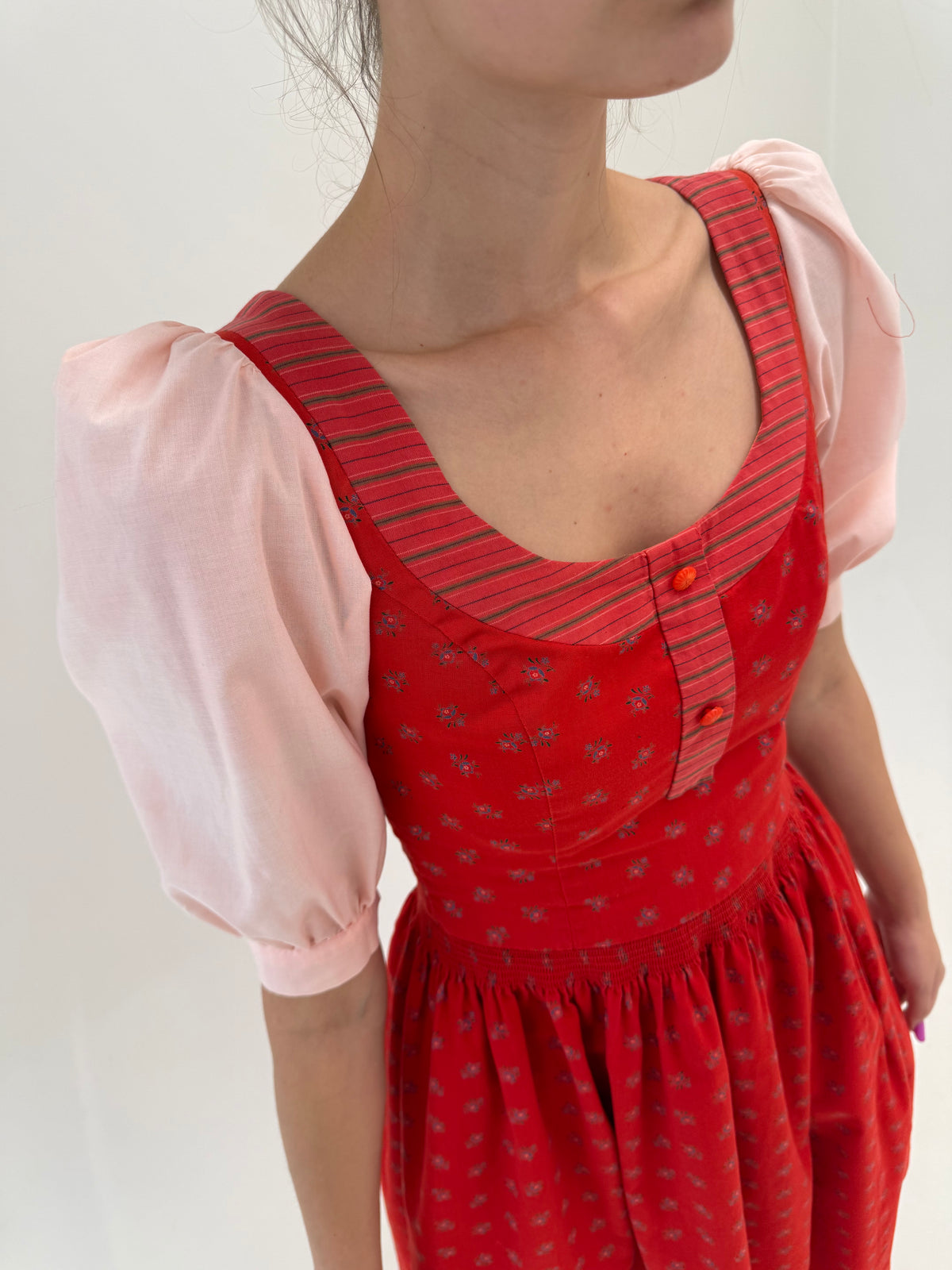Rochie vintage cu corsaj de brand luxury Sportalm din pânză