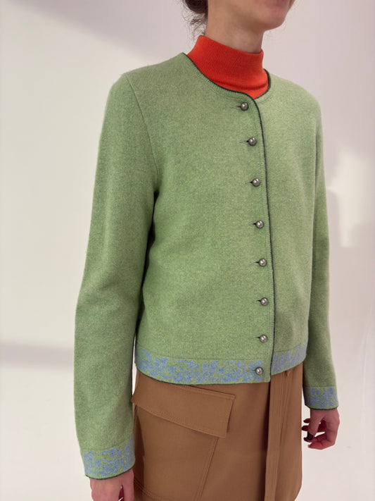 Cardigan tip sacou din lana merino extrafina de gramaj mare