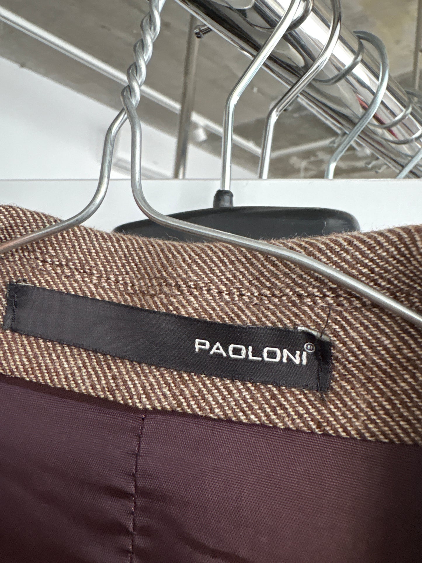 Sacou high end italian din stofă Chevron camel și chocolate brown