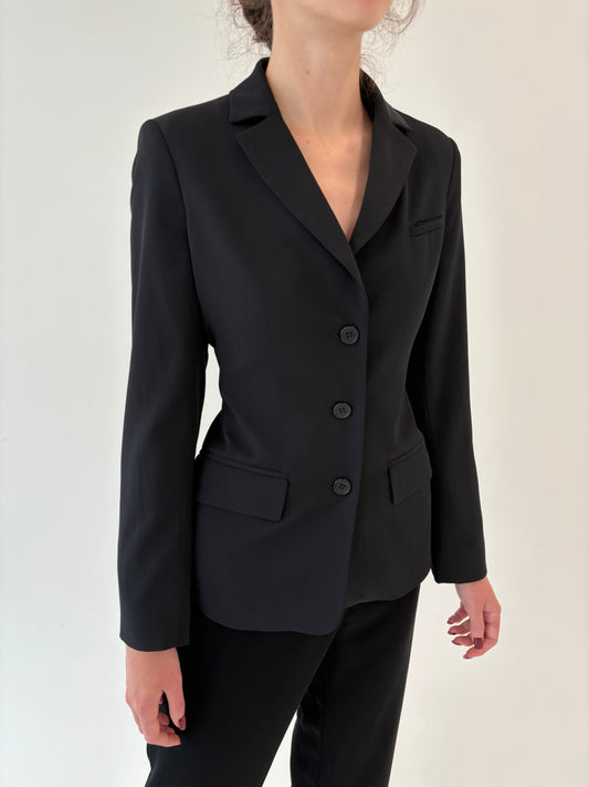 Sacou negru Tommy Hilfiger ușor cambrat