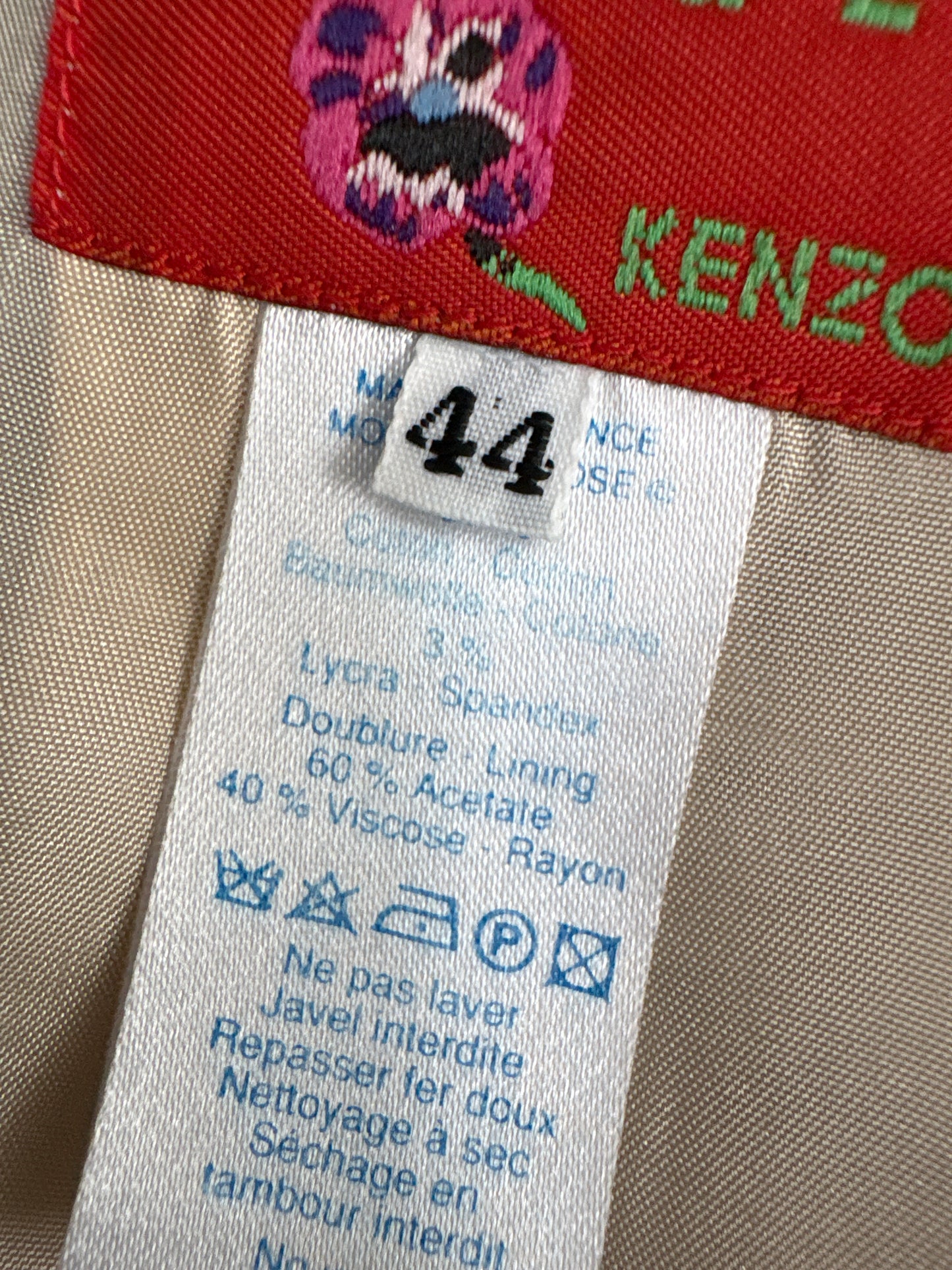 Sacou vintage luxury Kenzo cambrat camel cu print superb