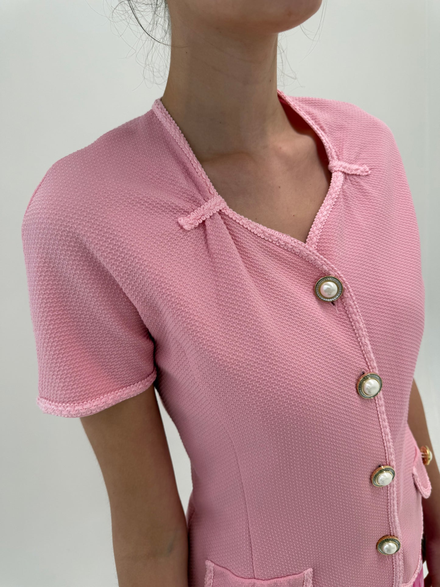 Sacou vintage roz pudrat de brand luxury italian Liola din bumbac premium