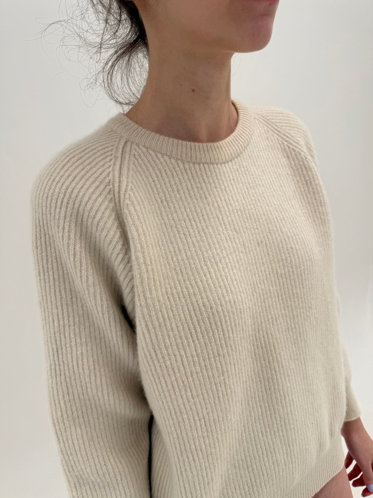 Pulover din cașmir high end italian multiply cu grad redus de peeling din fir lung