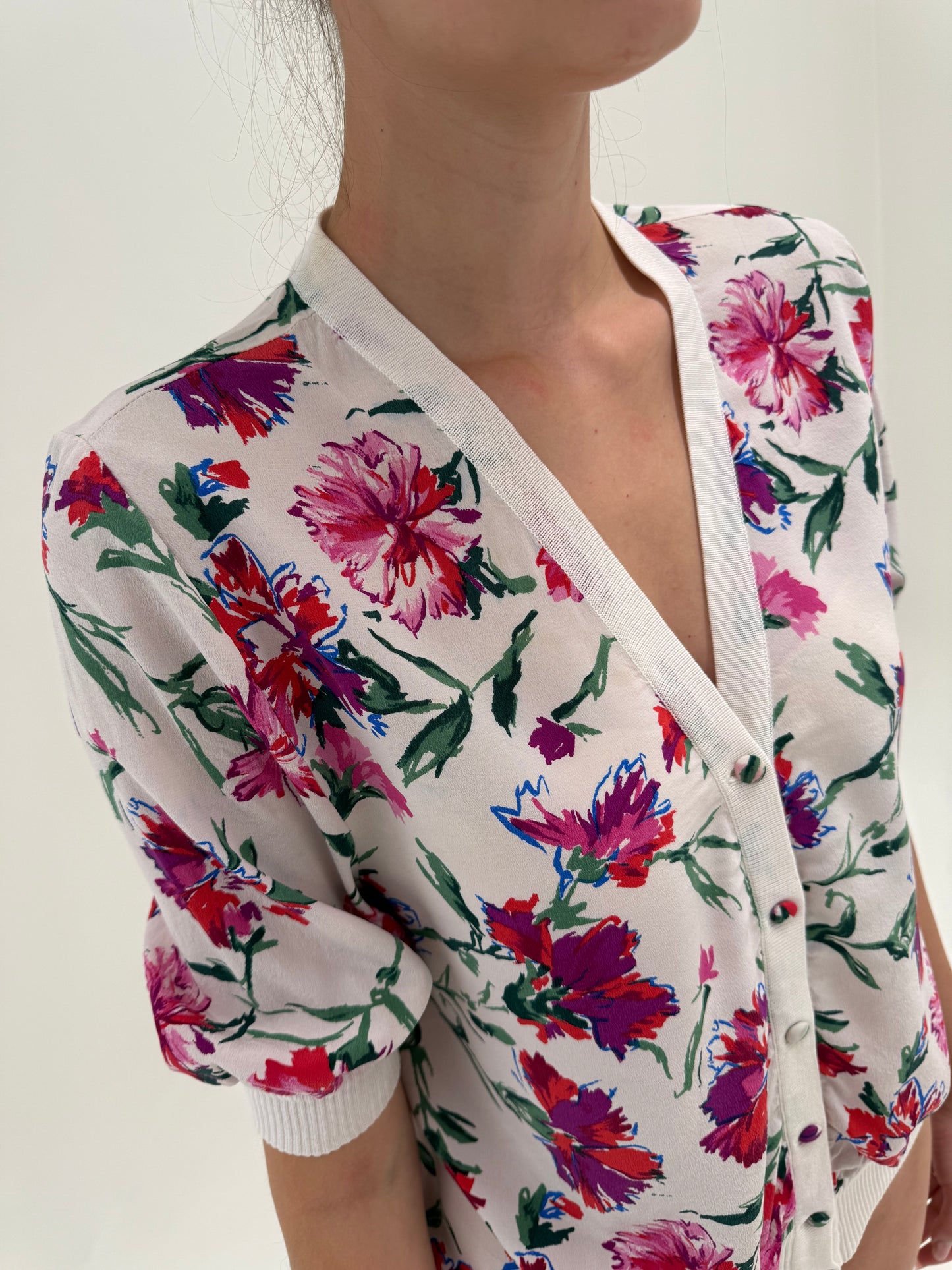 Top vintage Versace couture ‘Alta Moda’ din mătase naturală