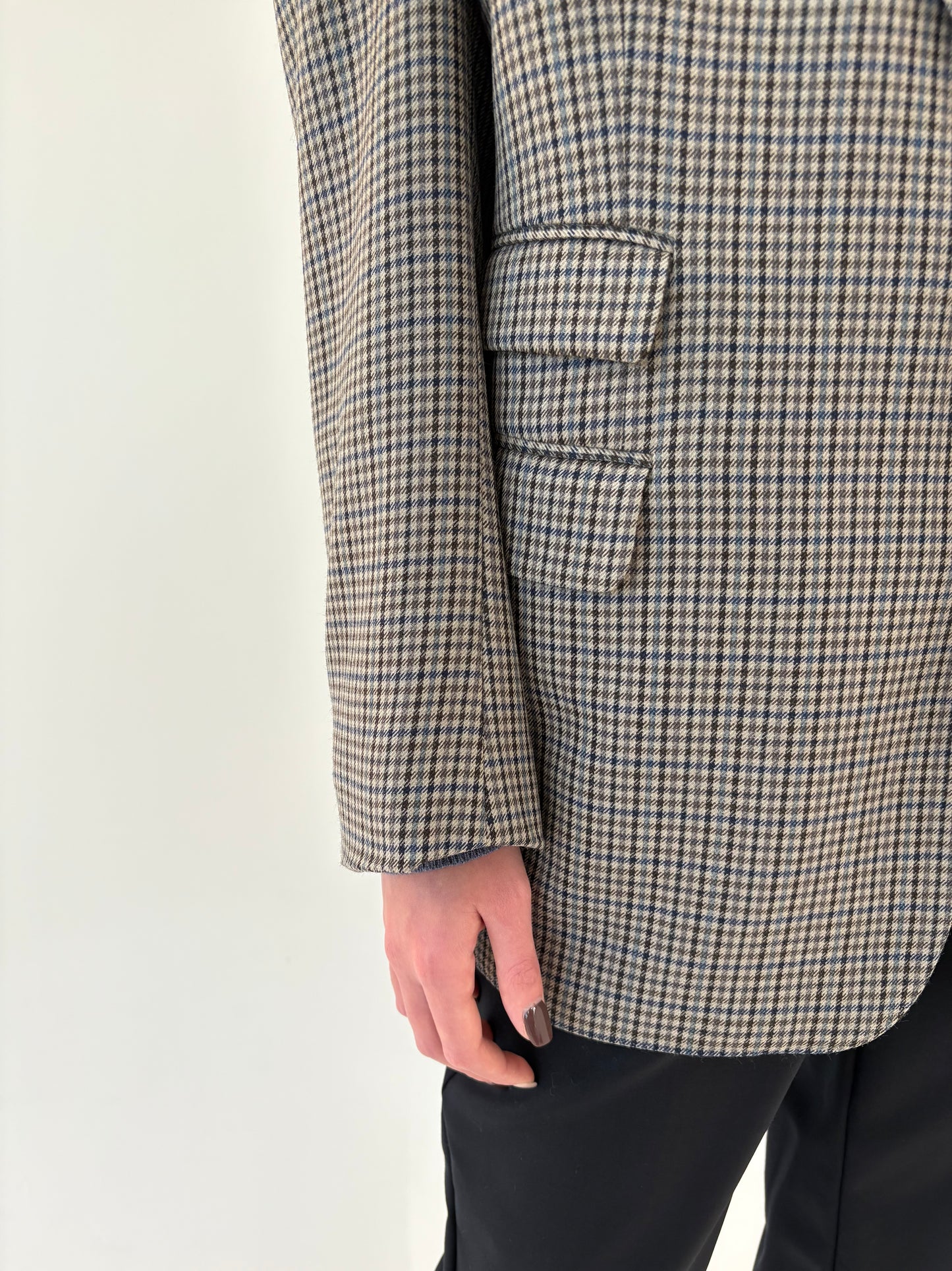 Sacou Burberry în carouri din lana extrafina