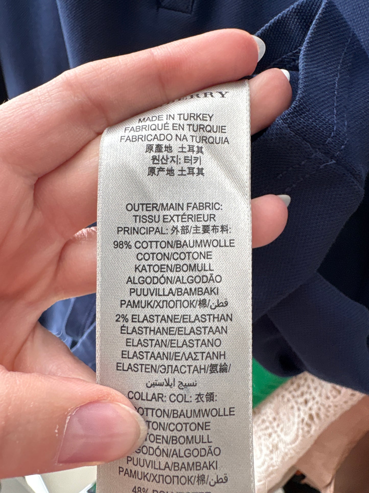 Top Burberry polo din bumbac Navy blue