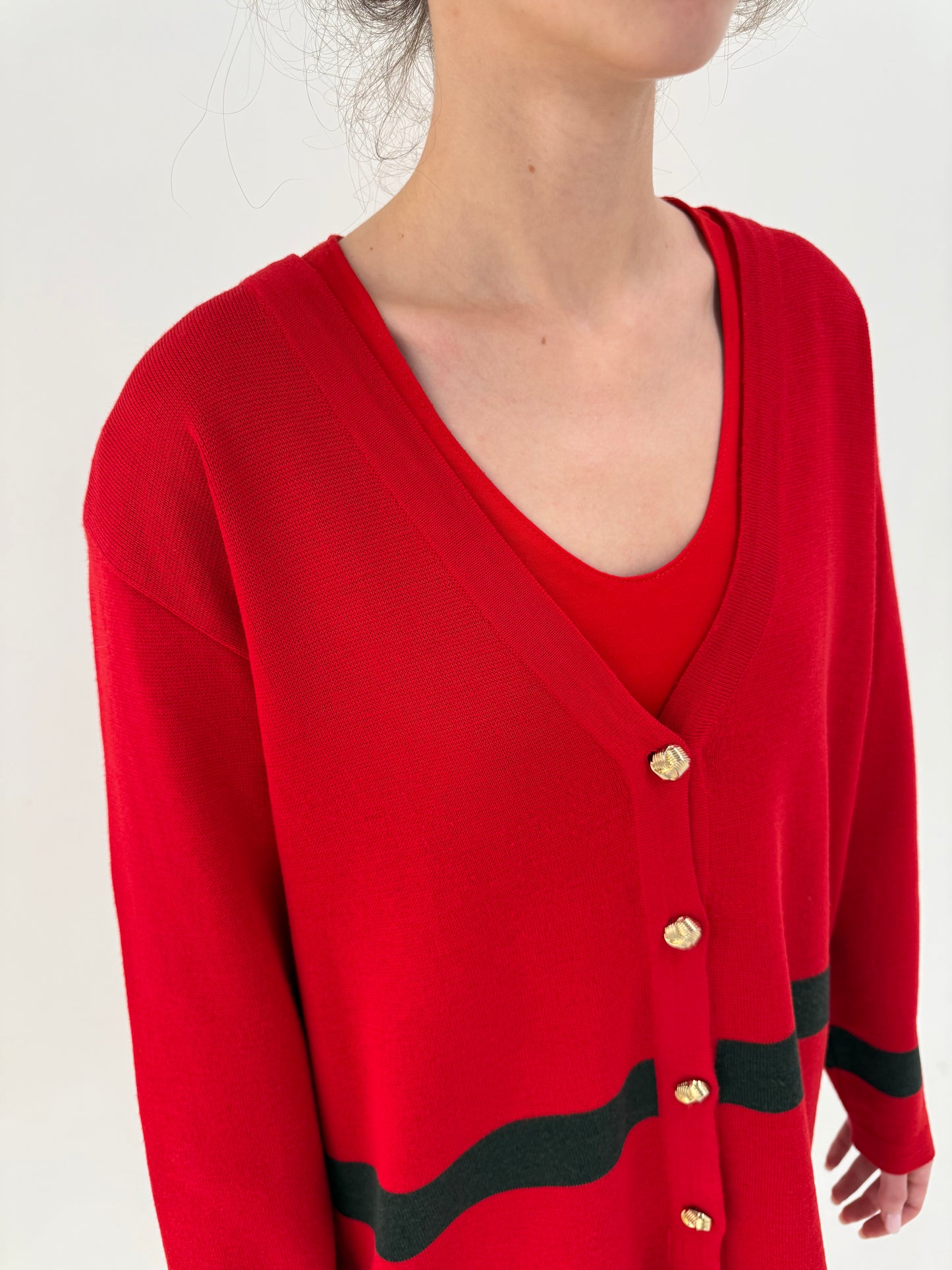 Cardigan vintage excepțional italian din lana extrafina de gramaj mare