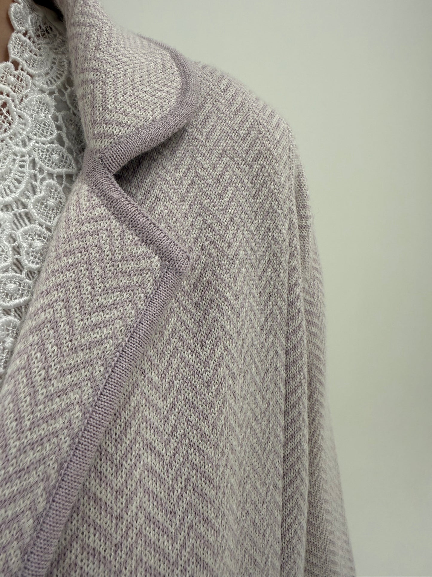 Sacou din tricot de lana merino extrafina de gramaj mare în culori pudrate